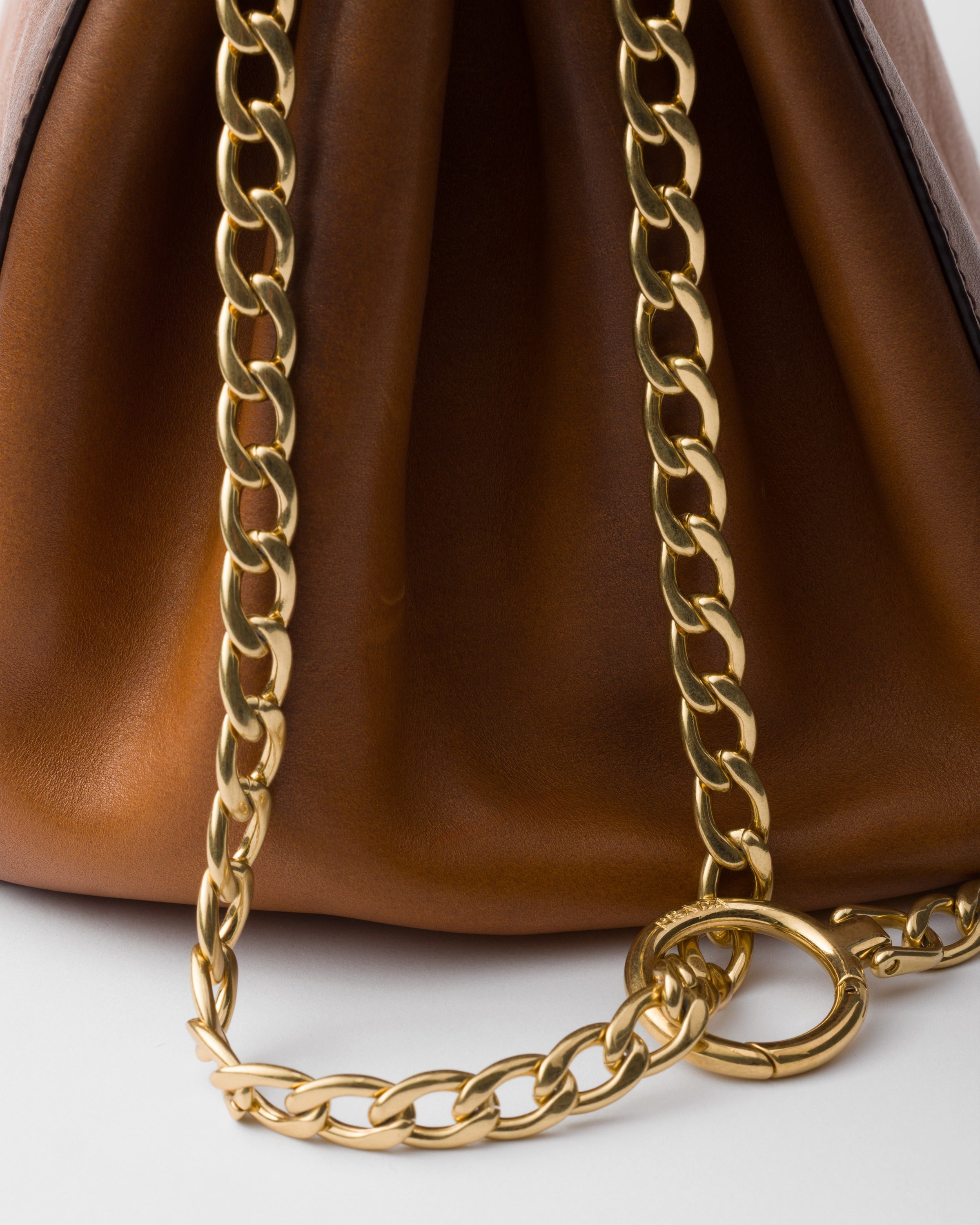 Small Prada Tumulte leather bag Cognac