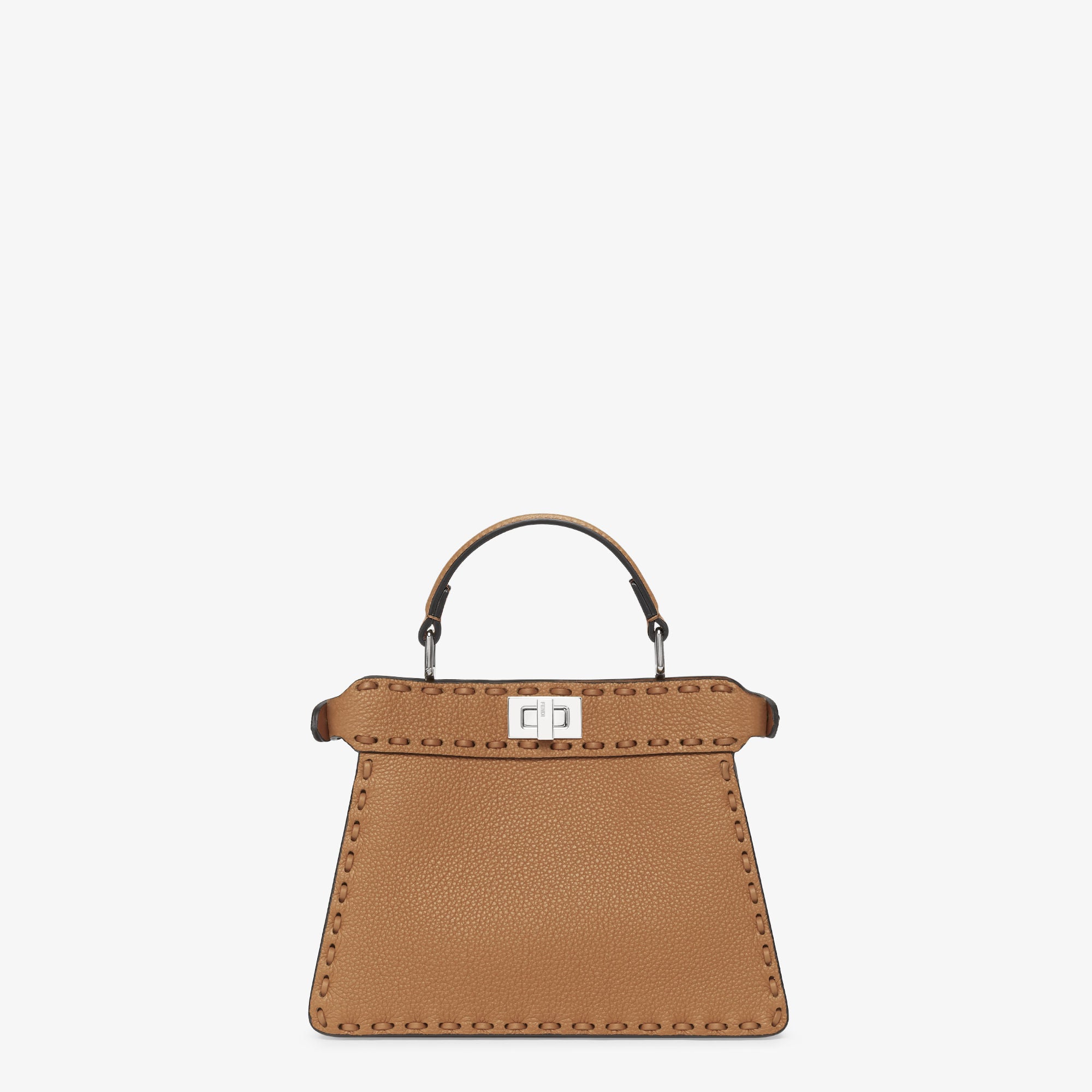 Peekaboo ISeeU Petite Cappuccino-colored Selleria bag with 306 hand-sewn stitches