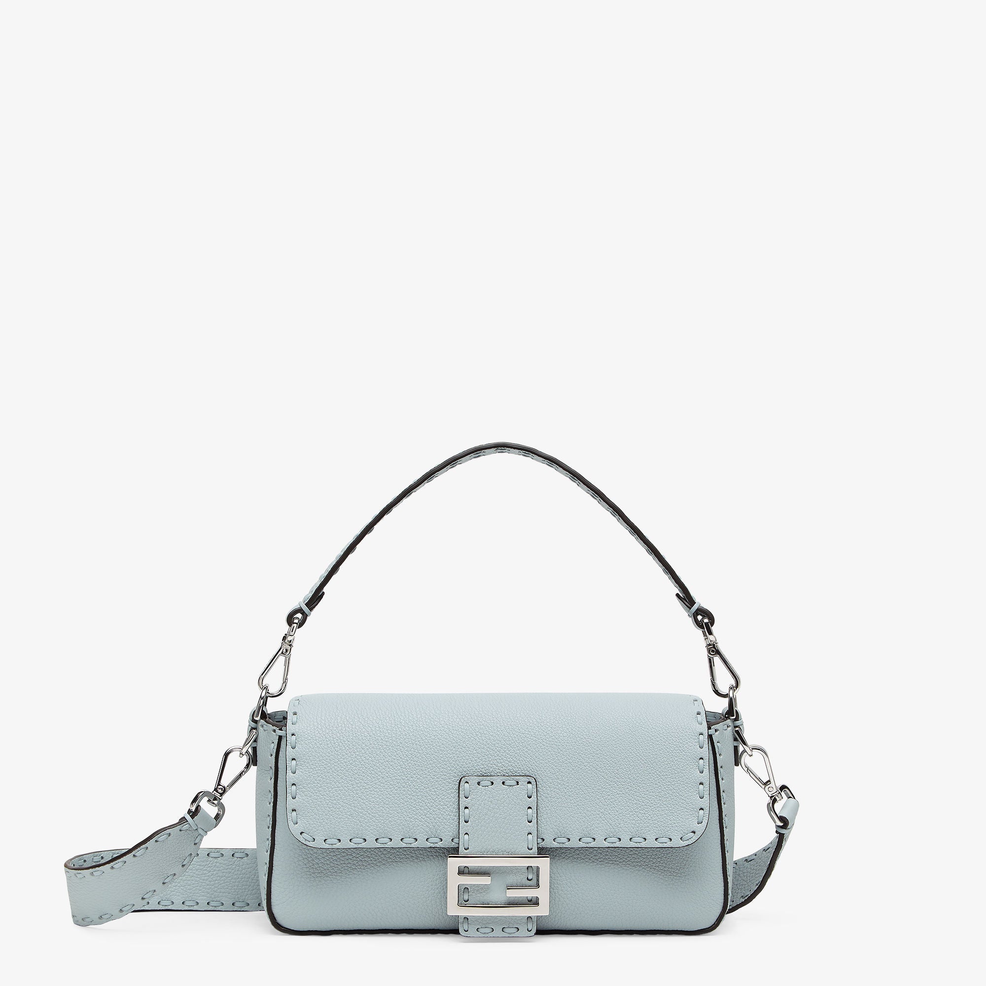 Baguette Light blue Selleria bag with 612 hand-sewn topstitches