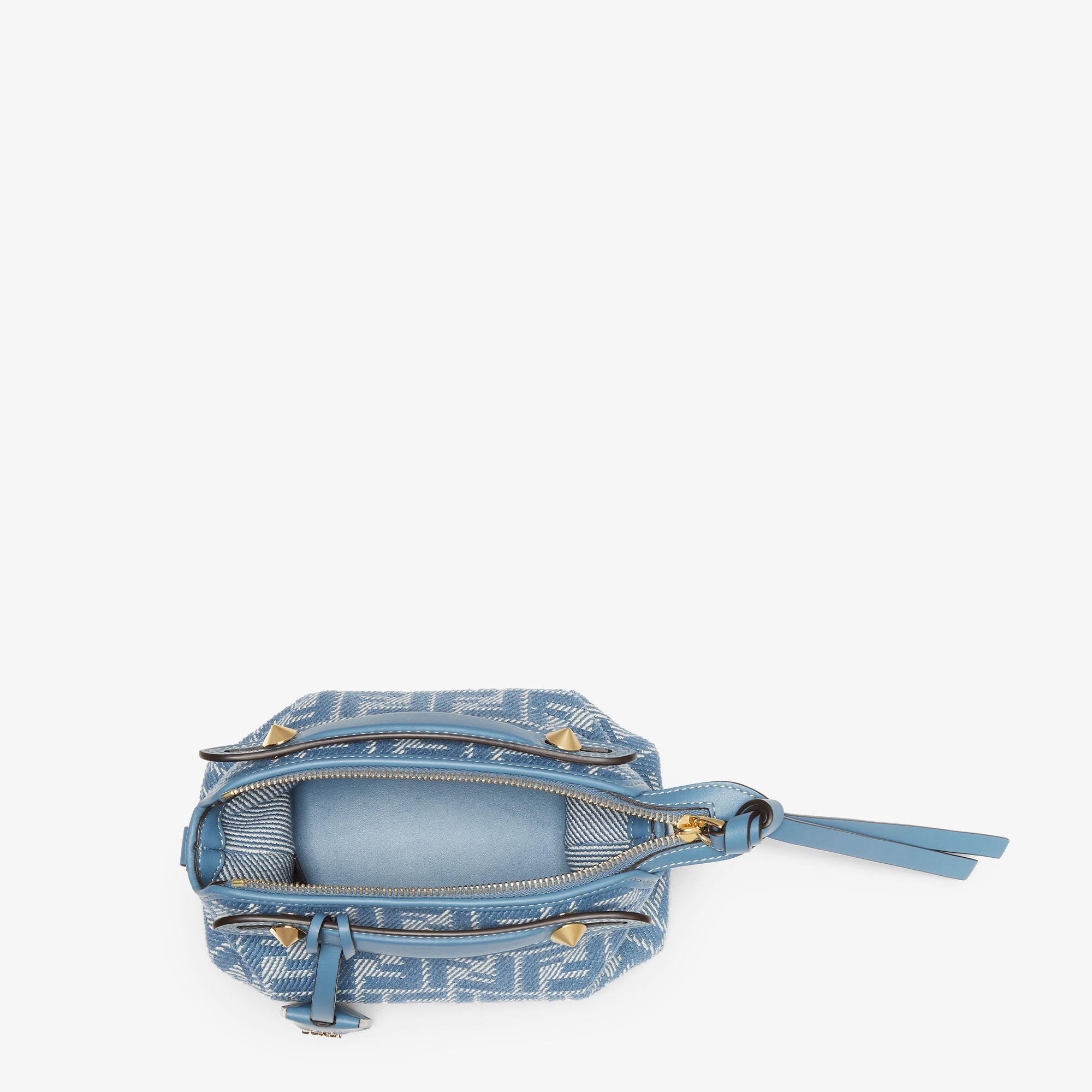 By The Way Soft Mini Blue denim-effect FF jacquard mini-bag