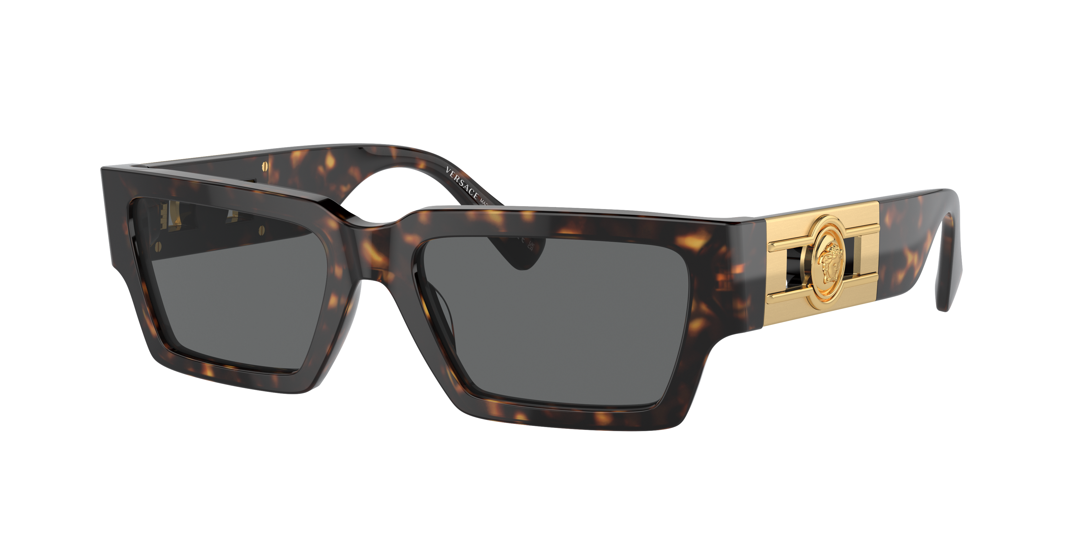 VERSACE VE4459F Havana - Unisex Luxury Sunglasses, Dark Grey Lens