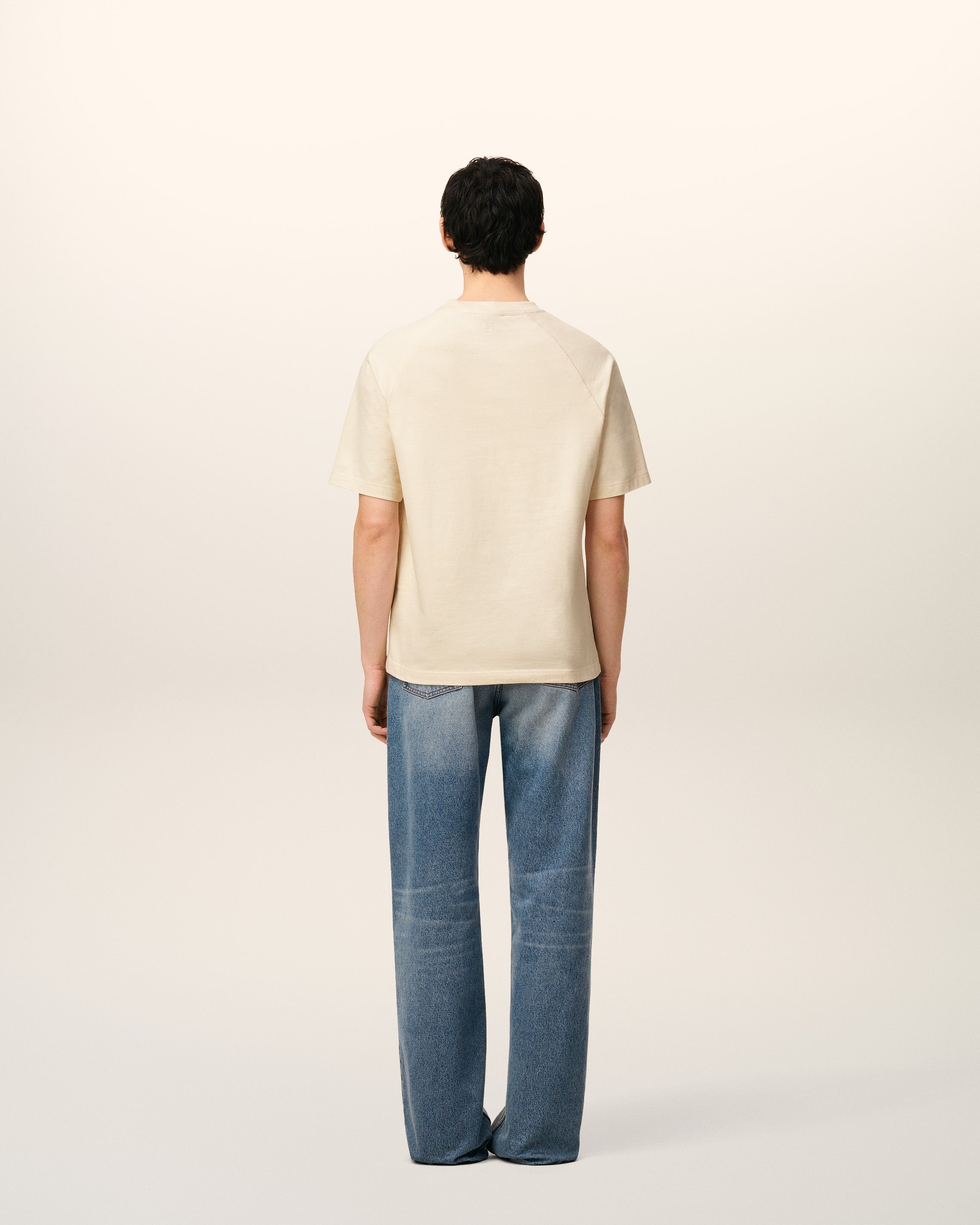 White Cotton Short Sleeves T-shirt IVORY