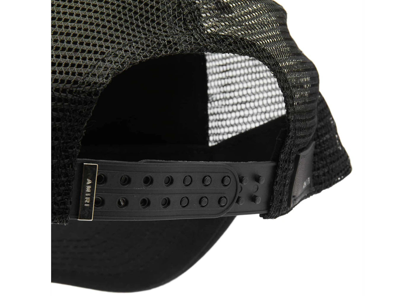 AMIRI Embroidered Logo Trucker Cap Black/Carolina Blue