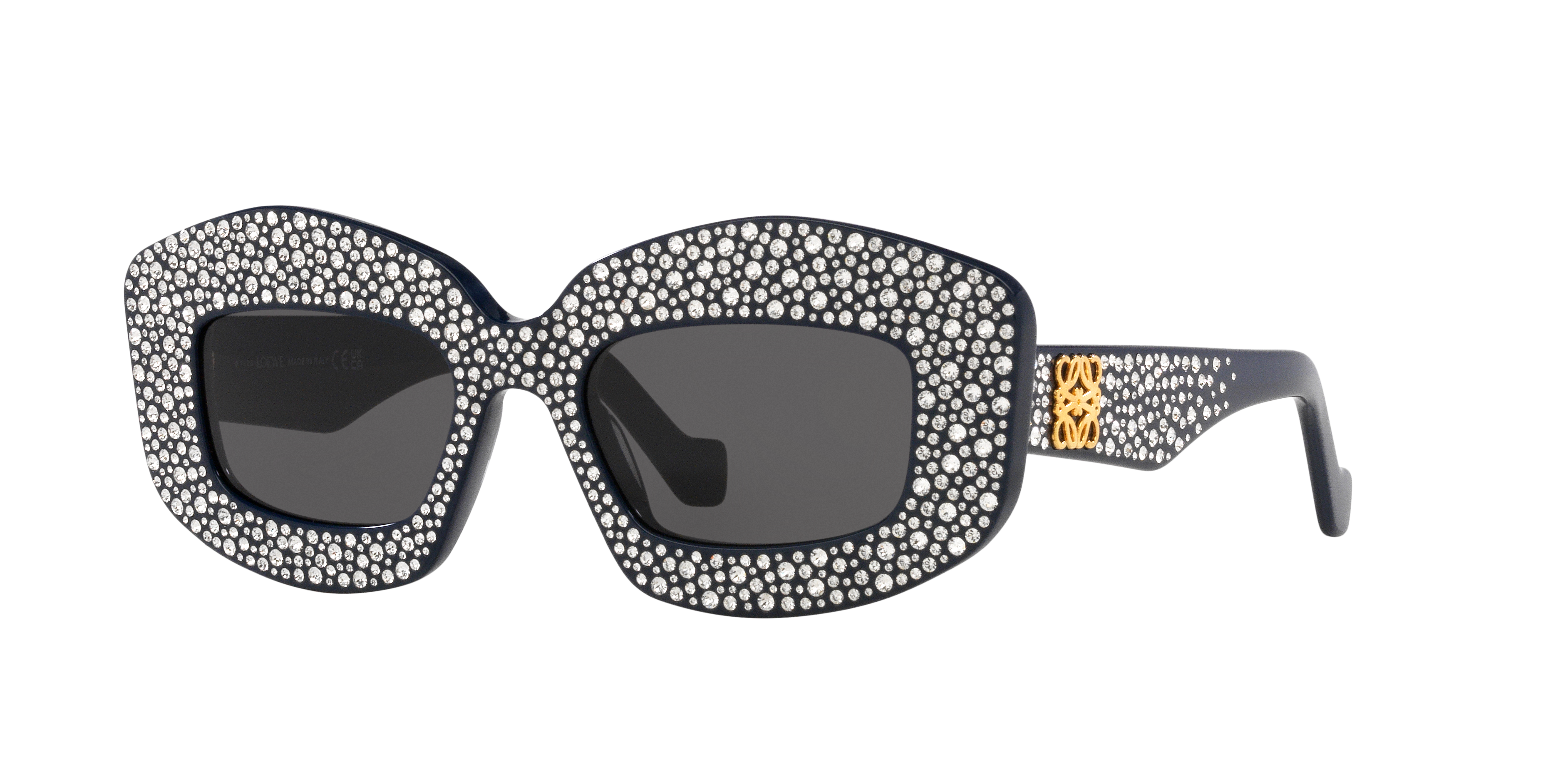 LOEWE Anagram Lw4114Is Blue Shiny - Women Sunglasses, Grey Lens