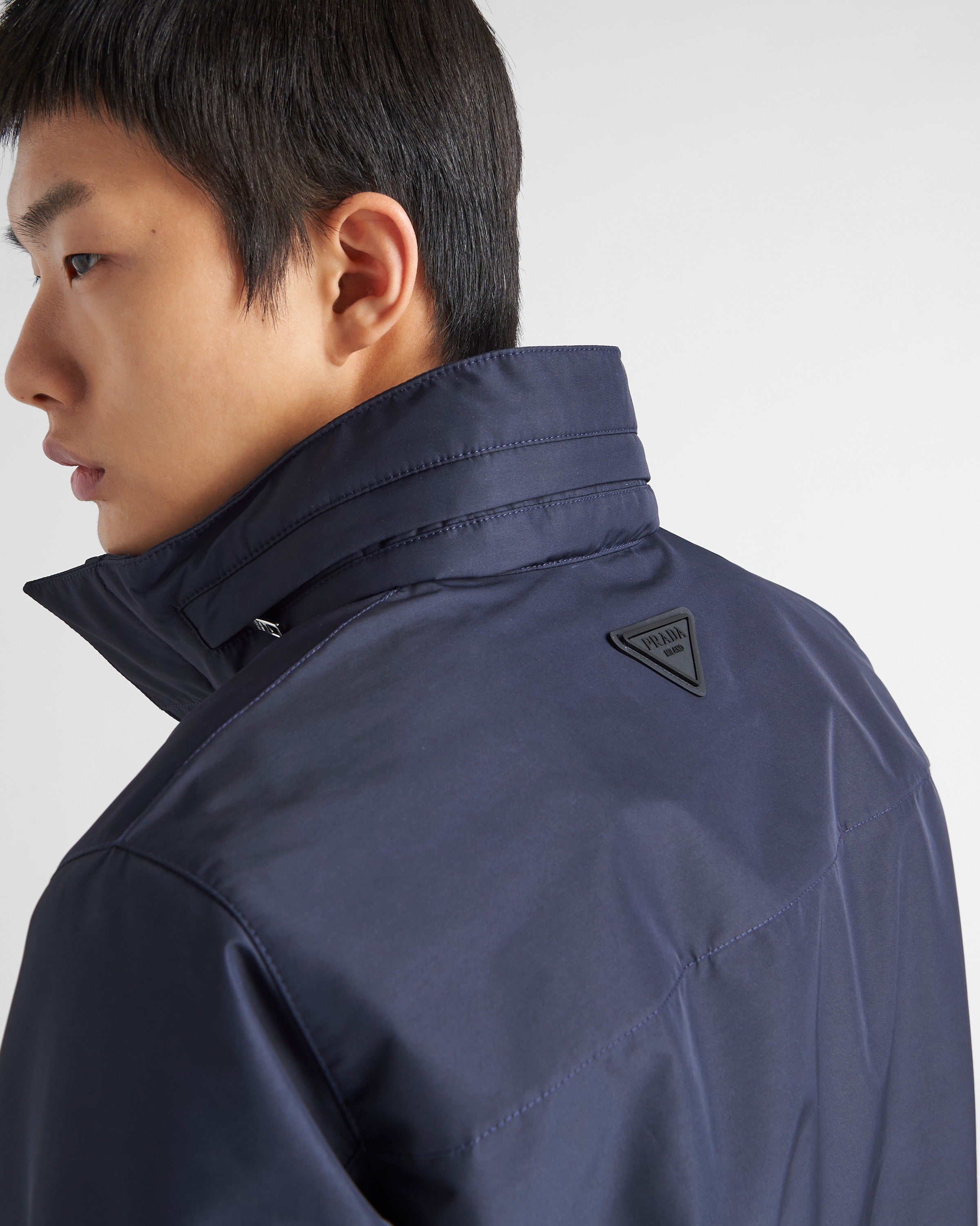 Technical fabric blouson jacket Blue