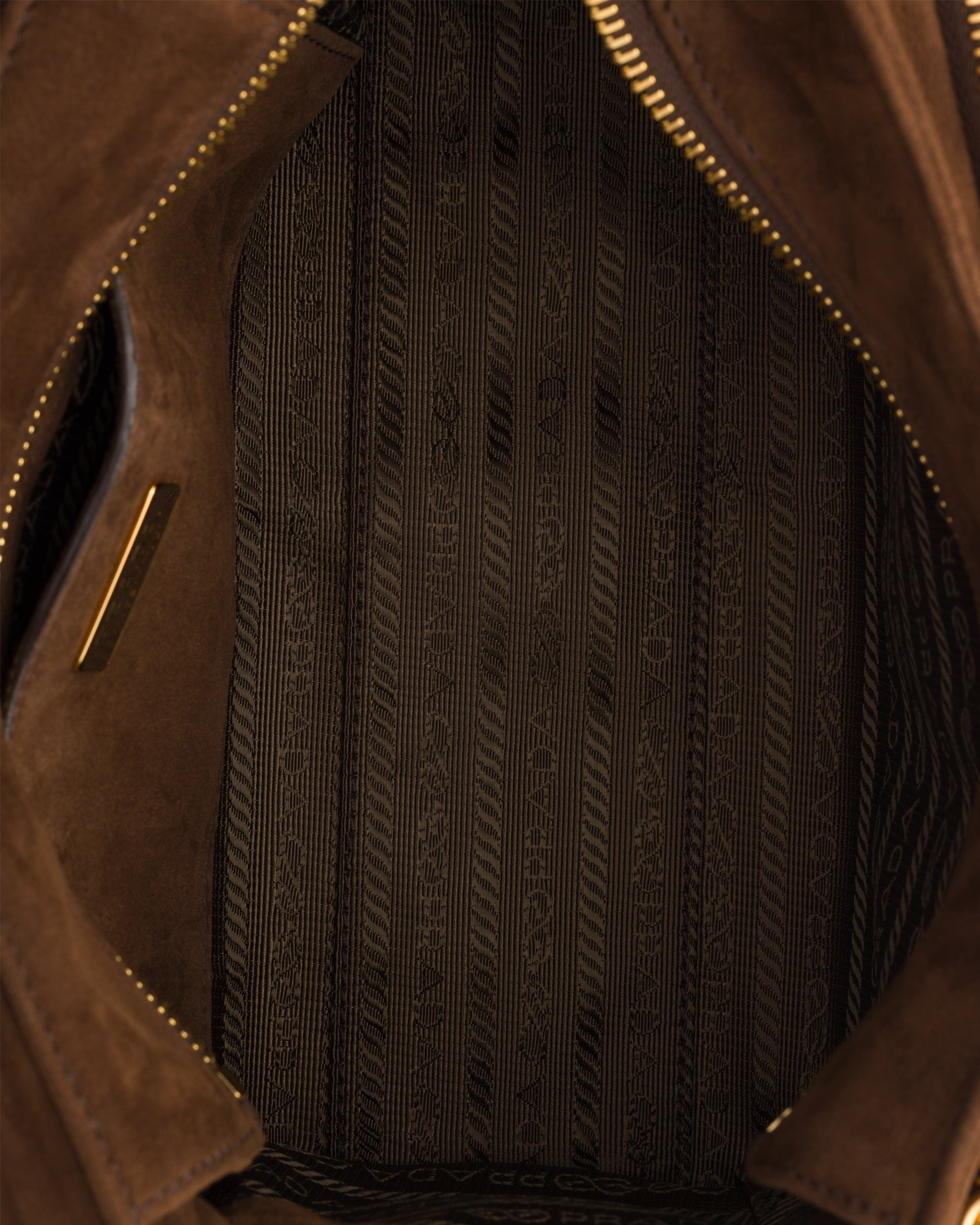 Prada Explore medium suede shoulder bag with flap Cocoa Brown