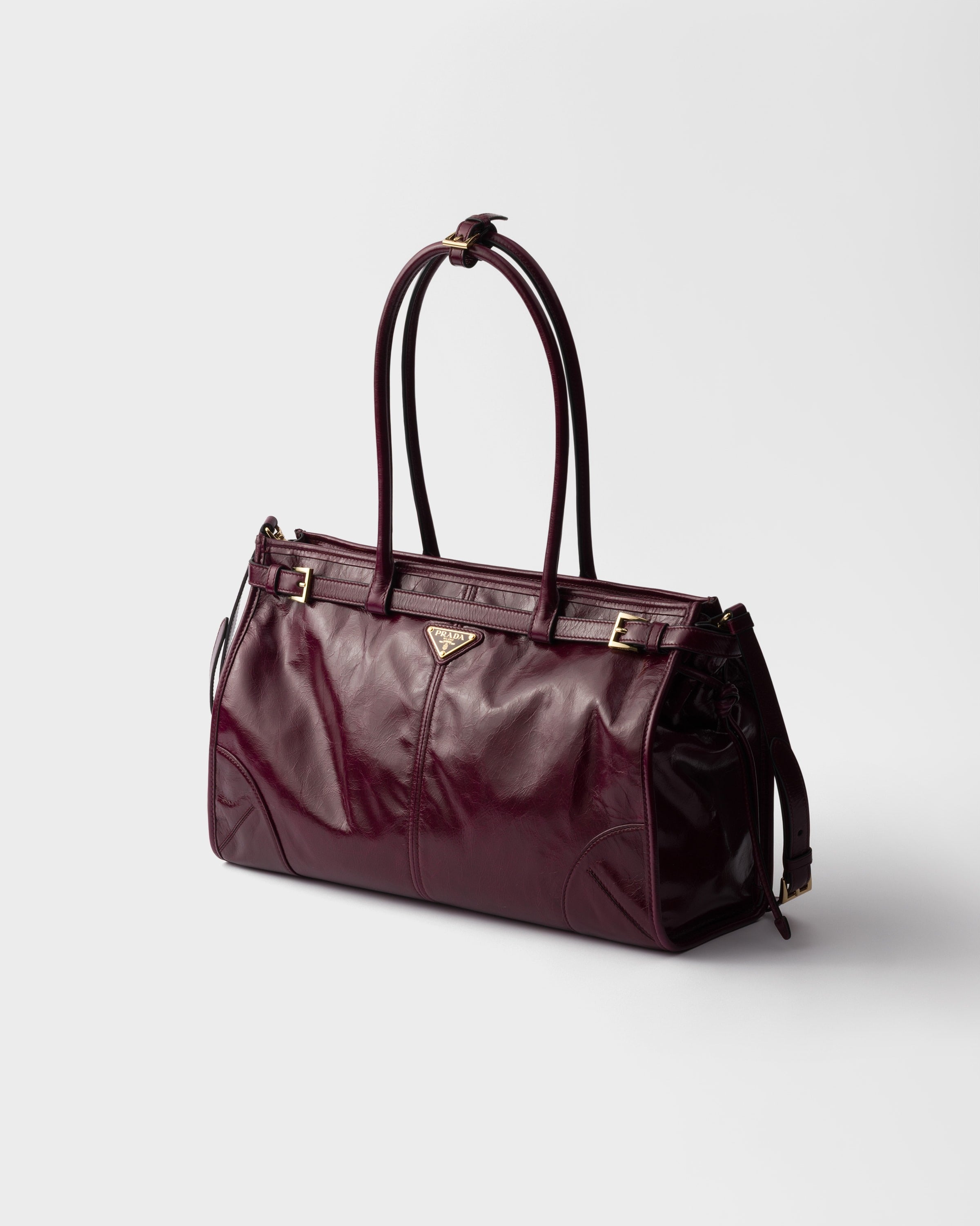 Prada Bonnie large leather handbag Burgundy