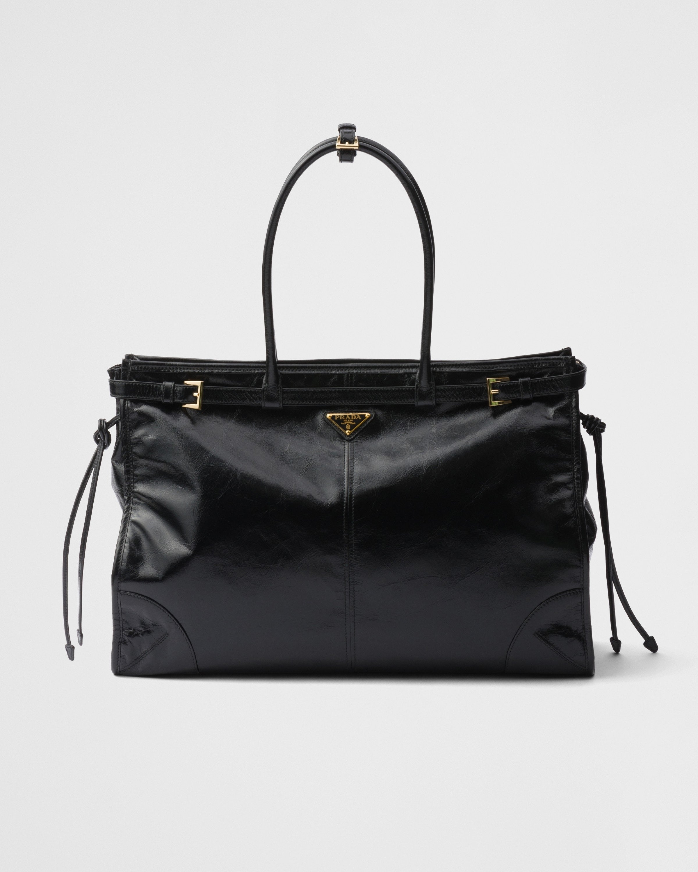 Prada Bonnie extra large leather handbag Black