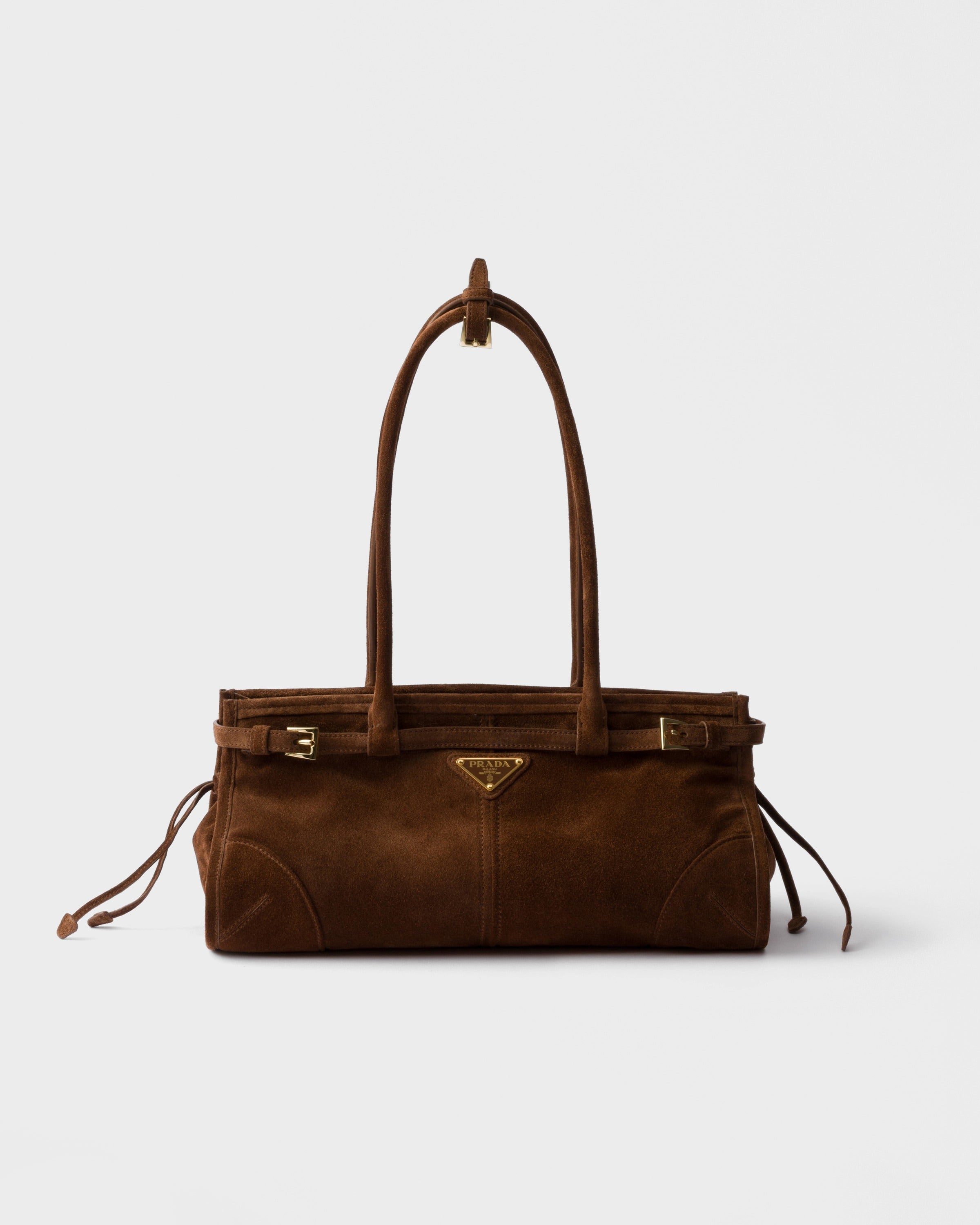 Prada Bonnie medium suede handbag Cocoa Brown