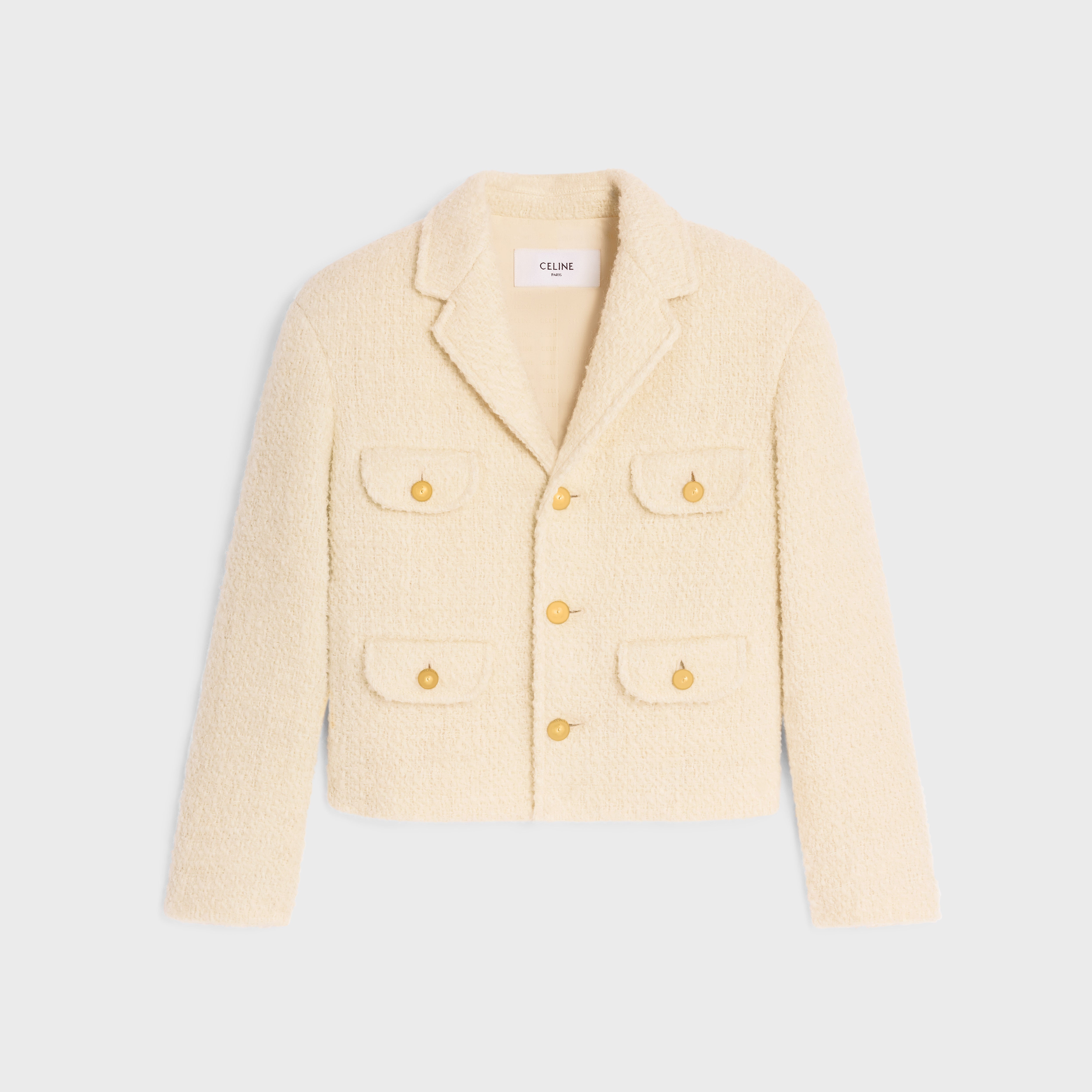 CHASSEUR JACKET IN MOHAIR WOOL TWEED - VANILLA