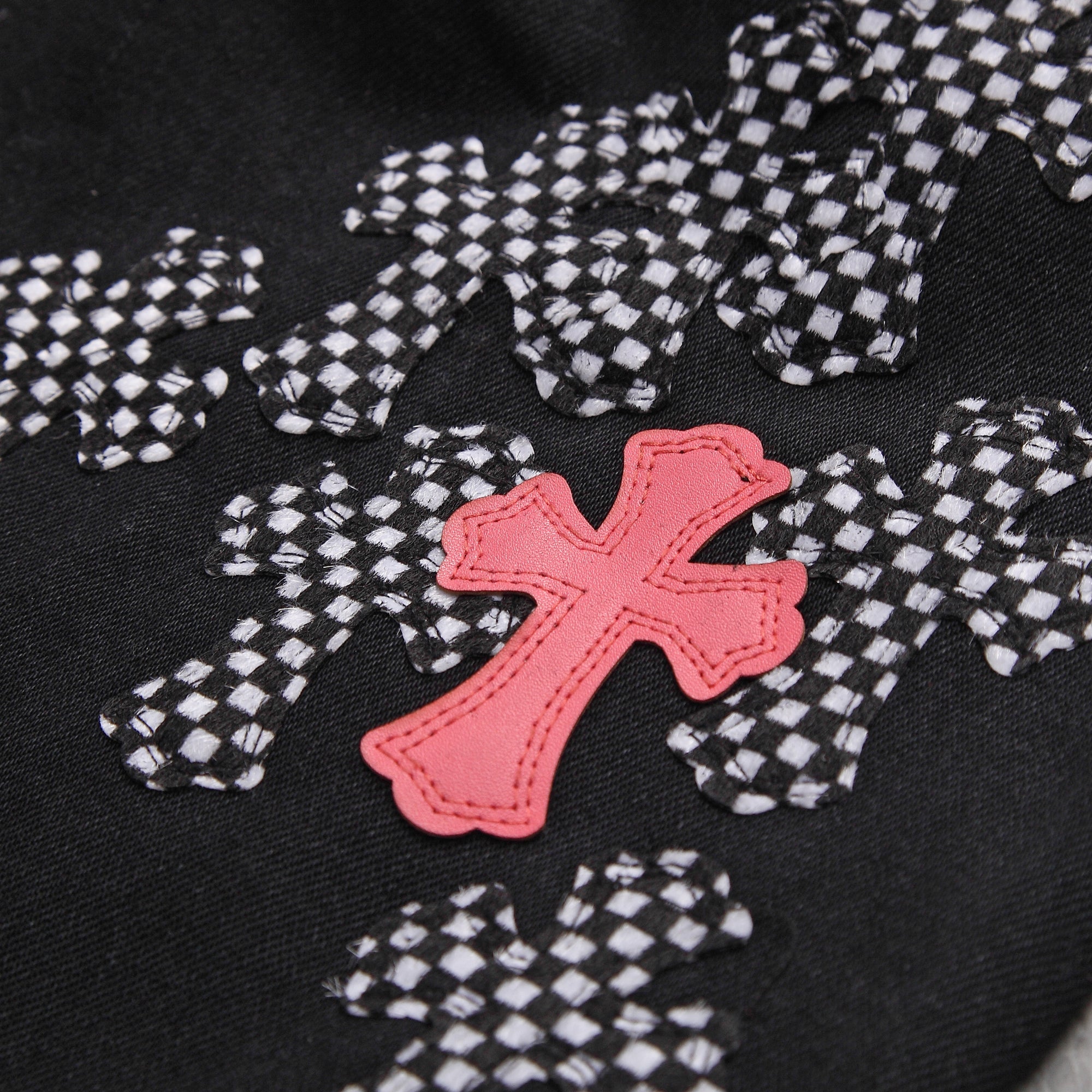 Chrome Hearts Horse Fur Leather Patchwork Jeans