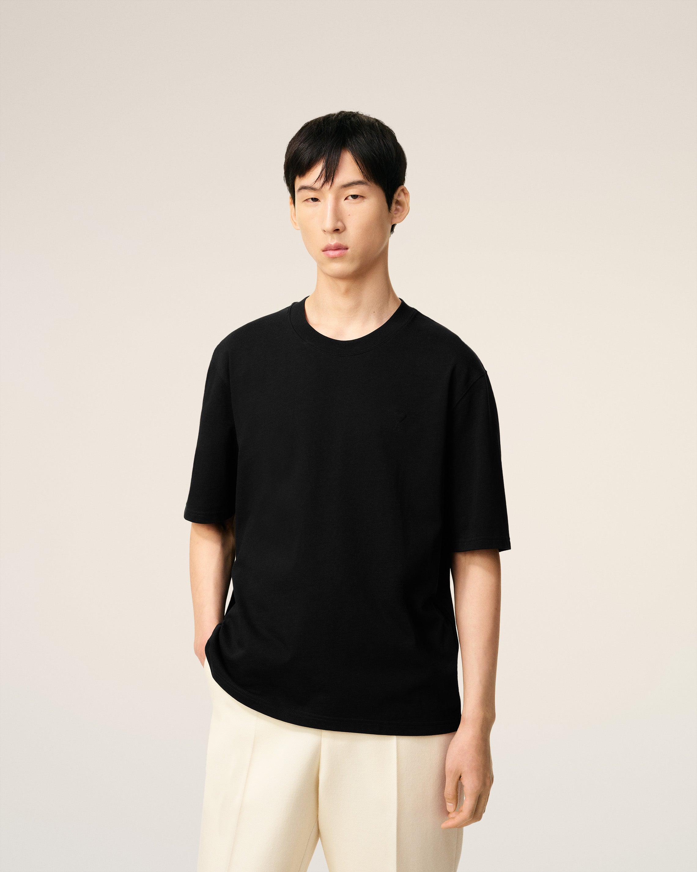 Black Cotton Ami De Coeur T-shirt BLACK