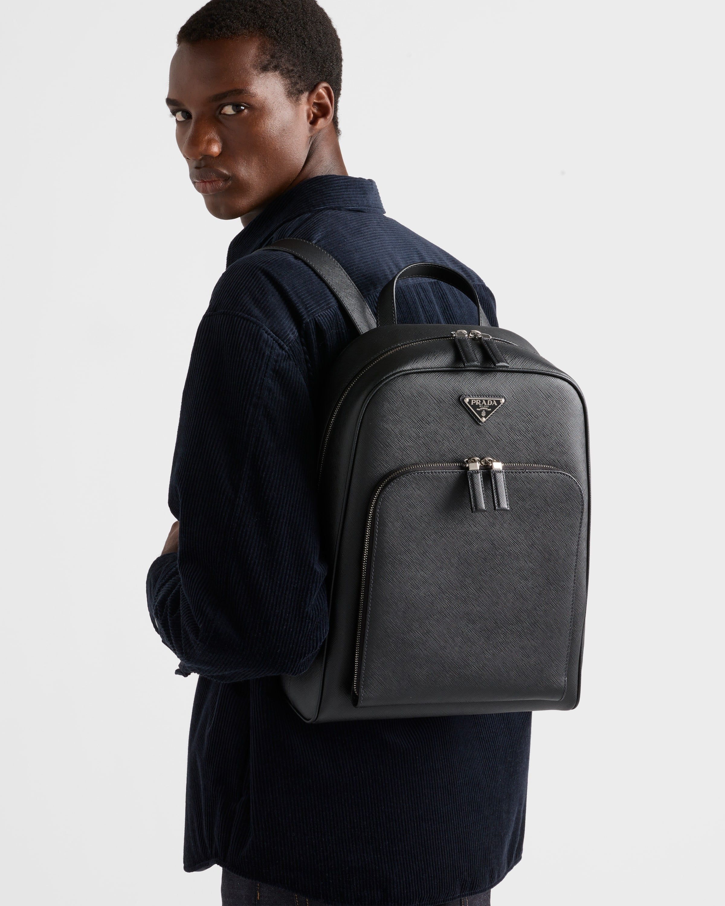 Saffiano backpack Black