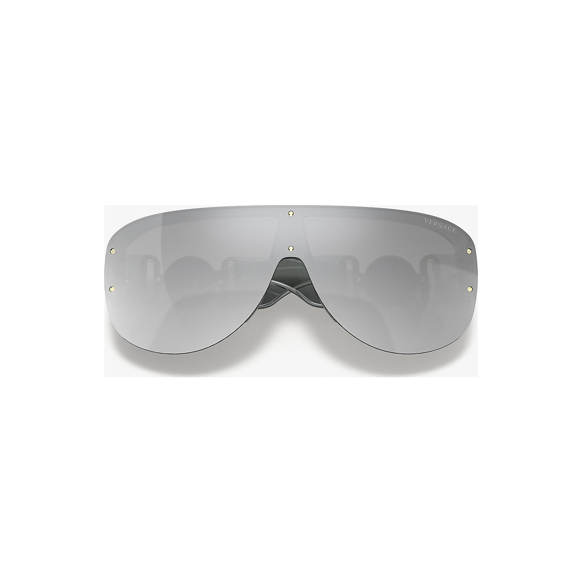VERSACE VE4391 Transparent Grey - Men Luxury Sunglasses, Light Grey Mirror Silver Lens
