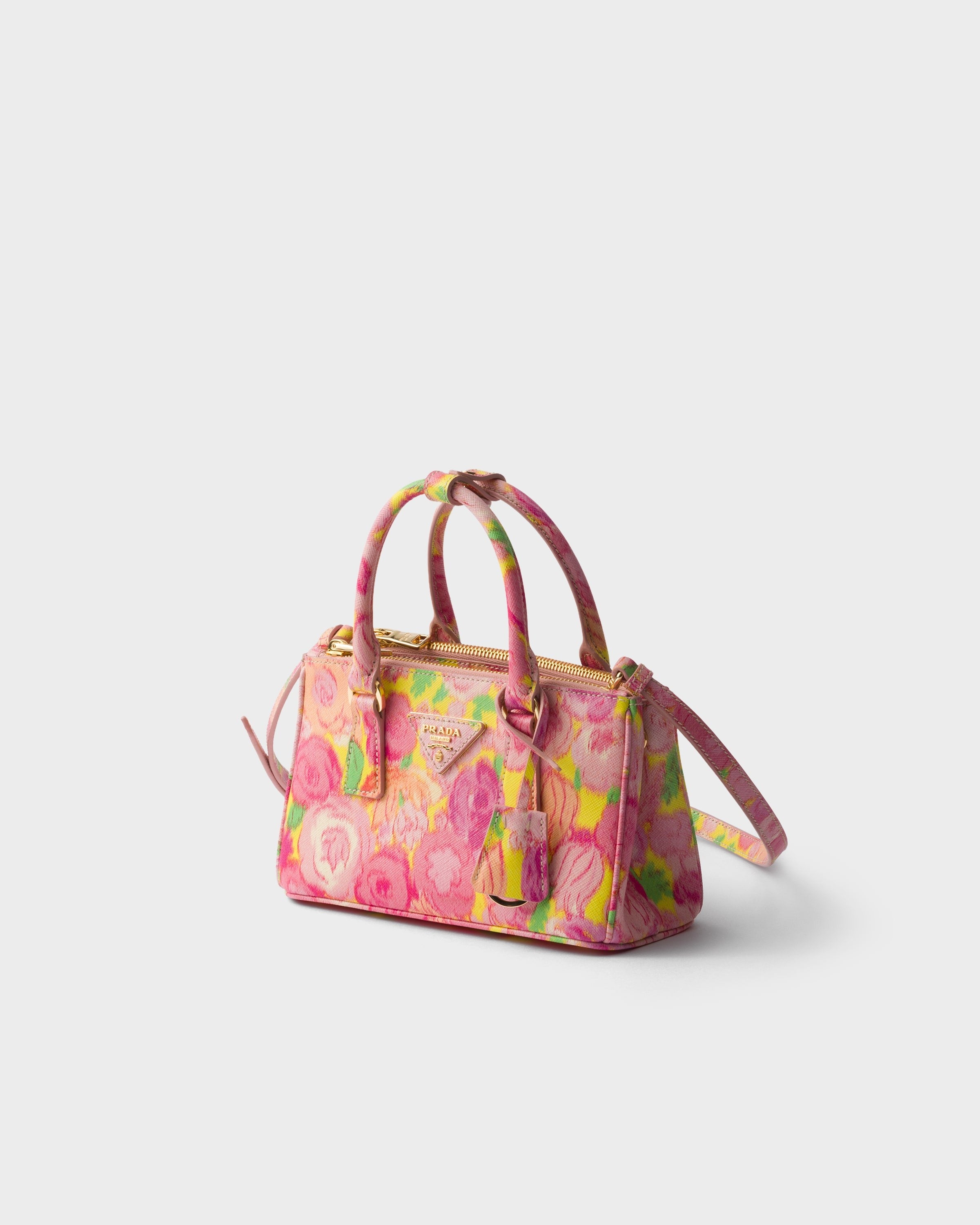 Prada Galleria printed Saffiano leather mini-bag Pink