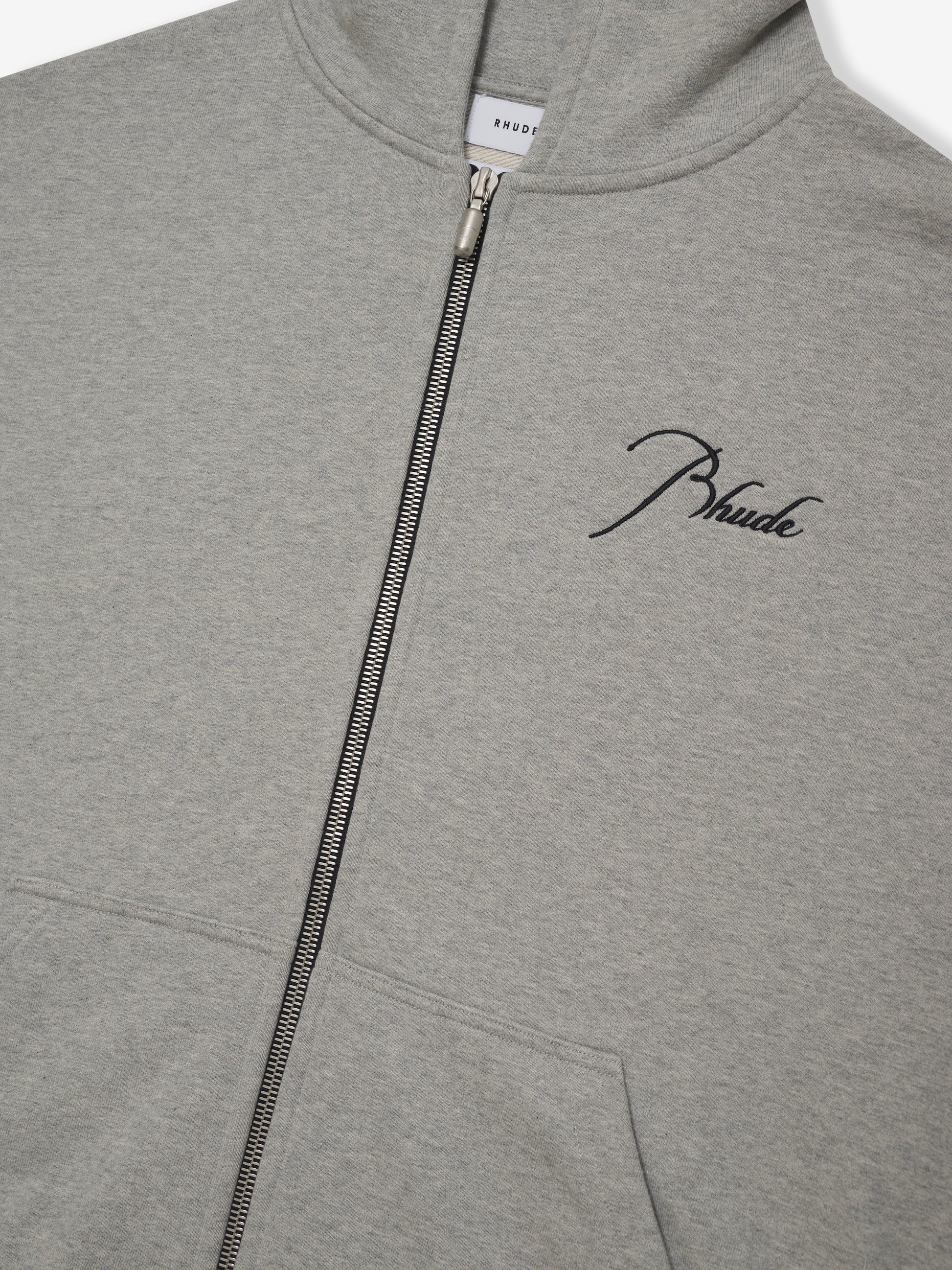 FULL ZIP HOODIE - HEATHER GREY