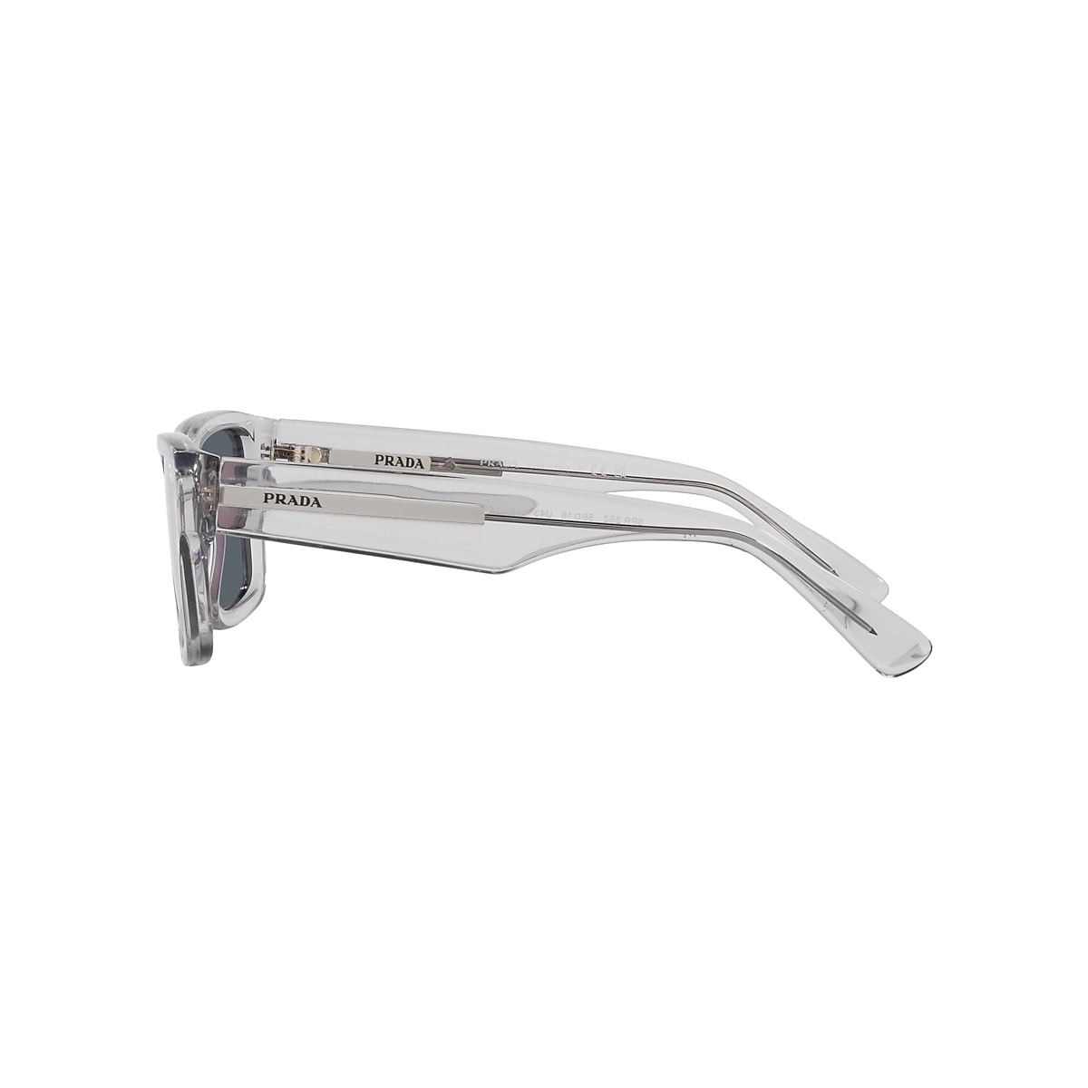 PRADA PR 25ZS Crystal Grey - Men Luxury Sunglasses, Blue Lens