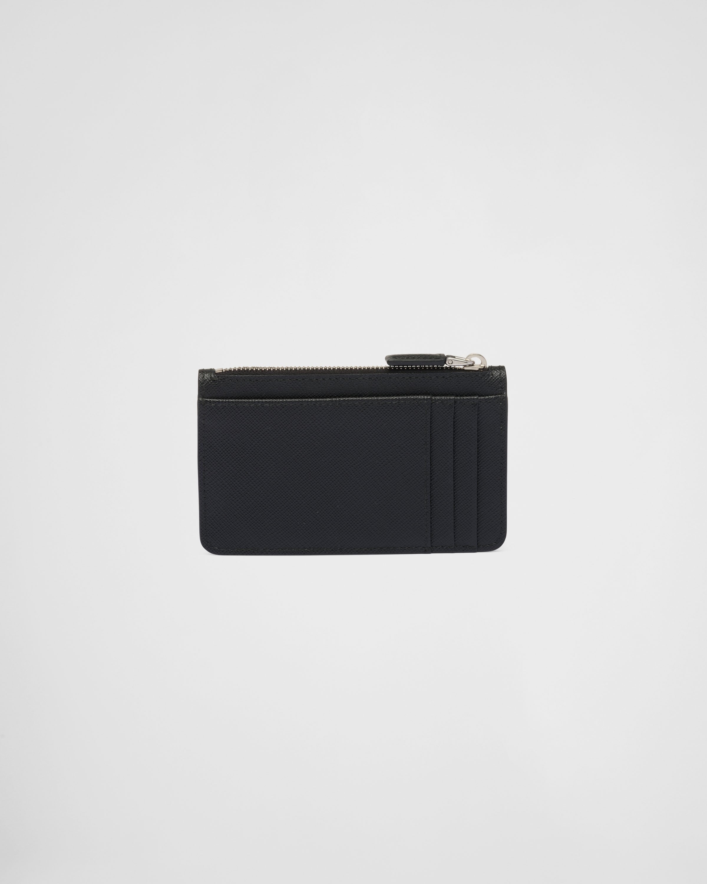 Saffiano leather card holder Black