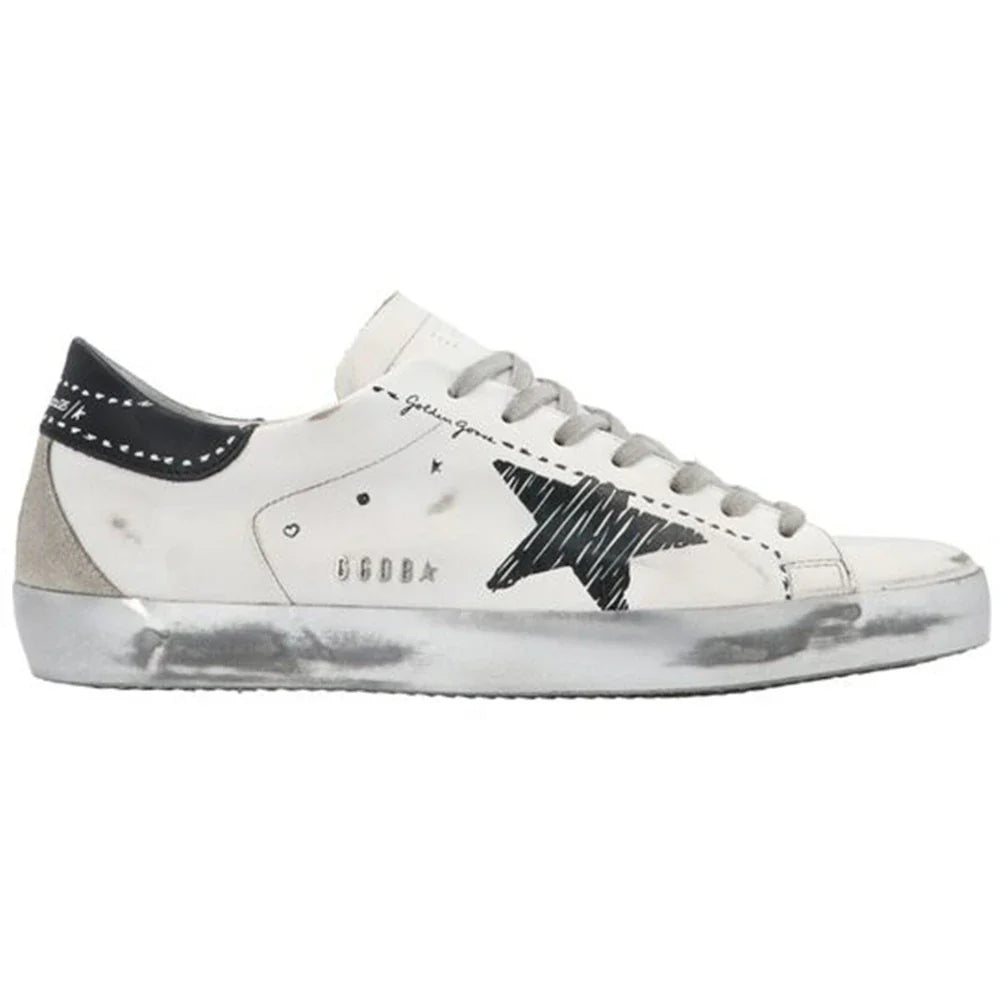 Golden Goose Super Star Metal Logo White Black Ice