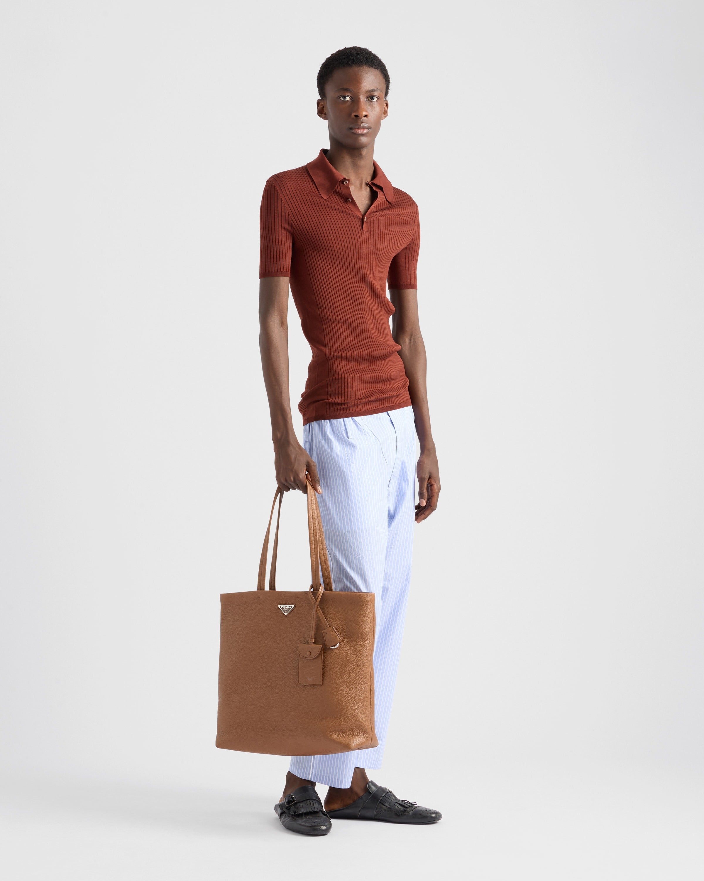 Leather tote Cognac