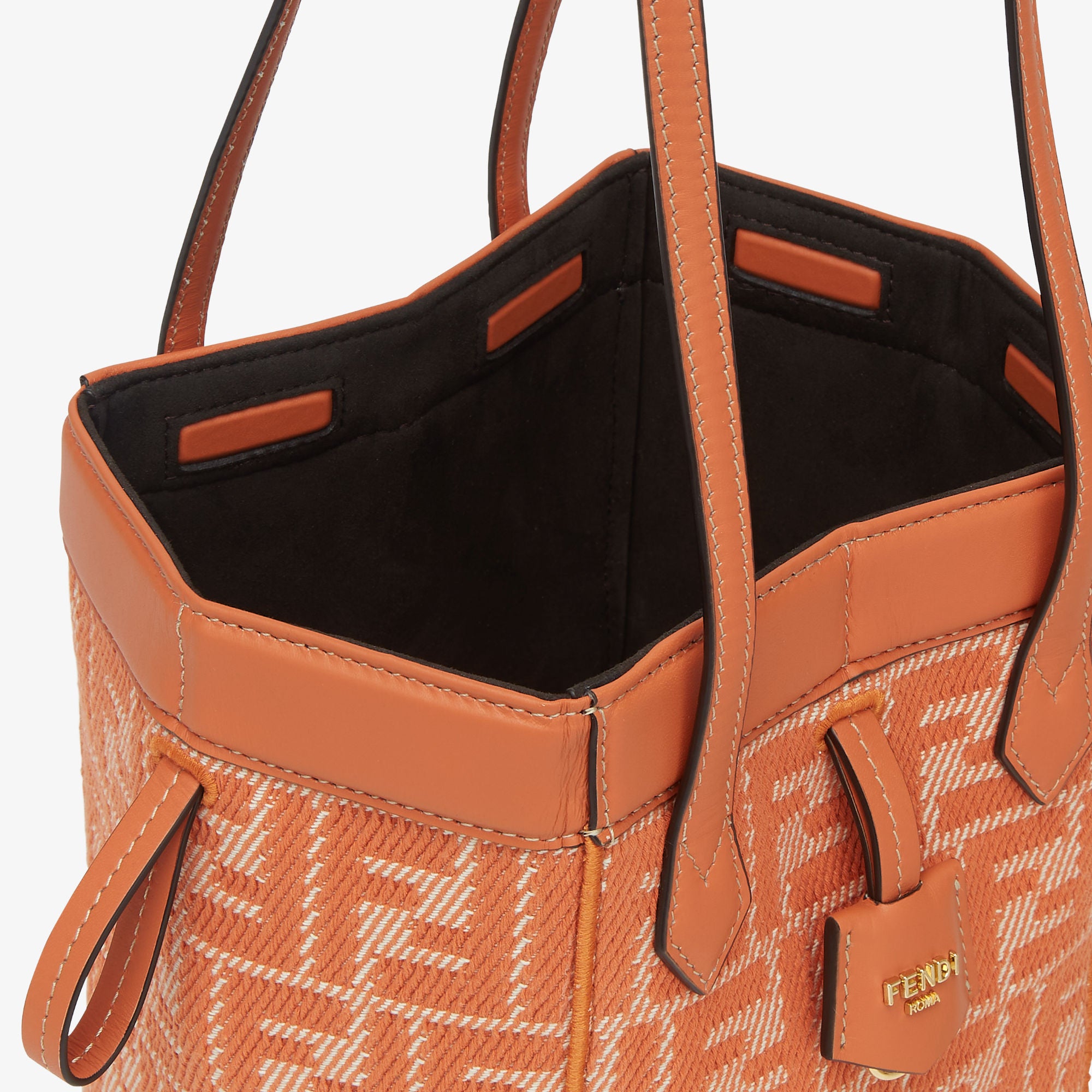 Fendi Origami Mini Orange denim-effect FF jacquard transformable mini-bag