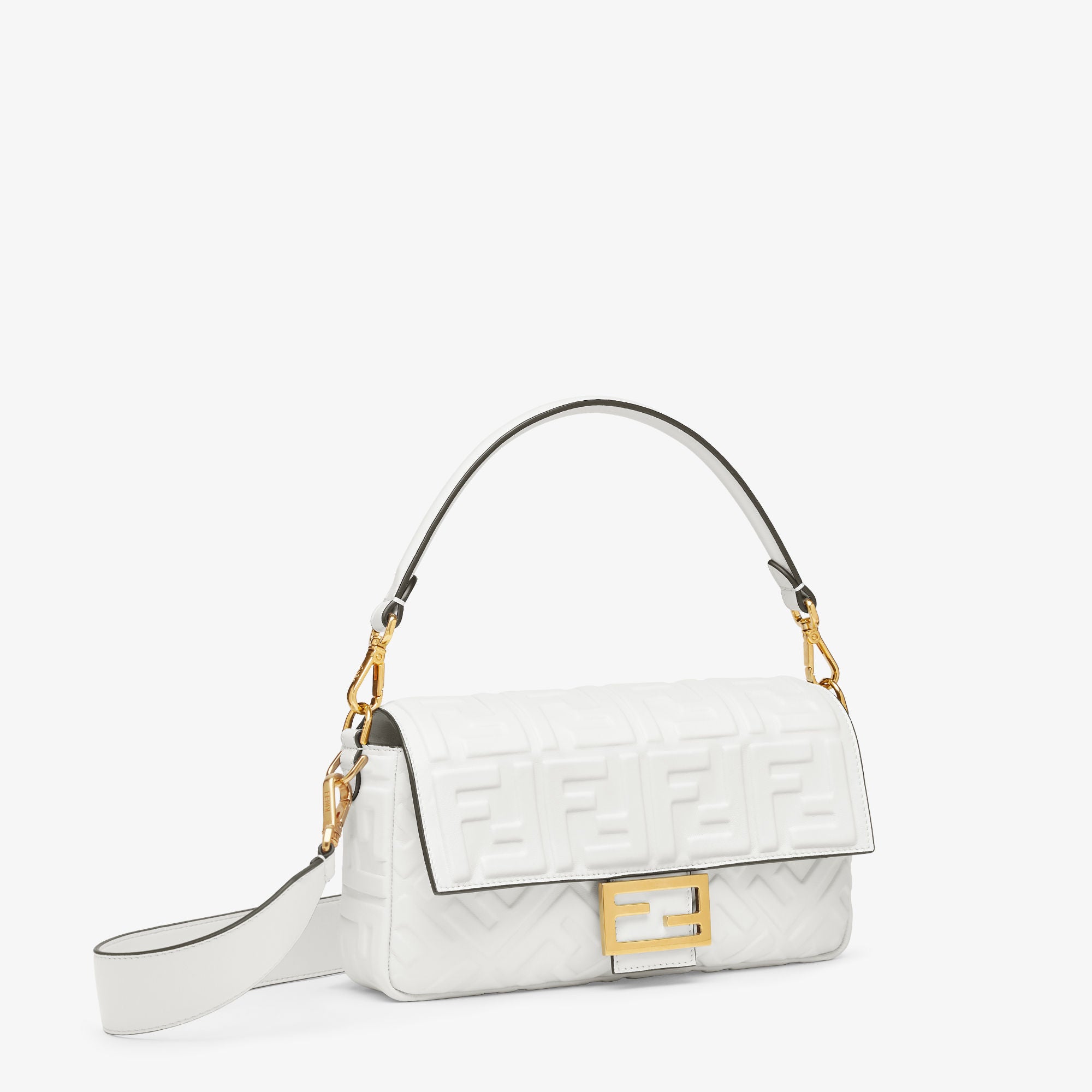 Baguette White leather bag
