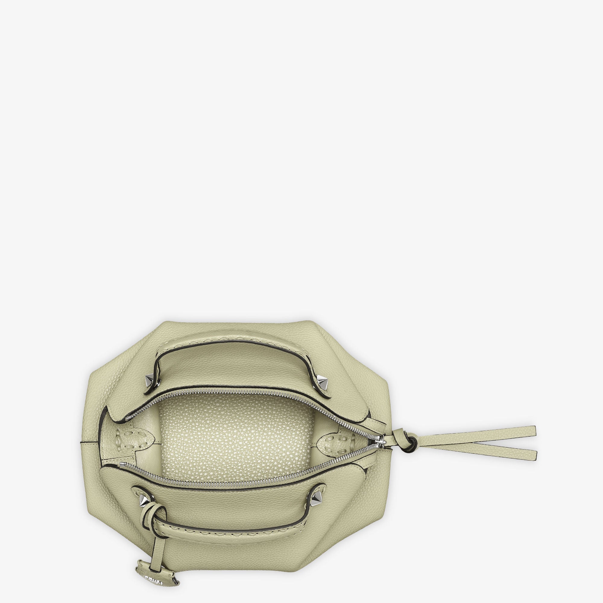 By The Way Selleria Medium Sage green Selleria bag with 192 hand-sewn topstitches