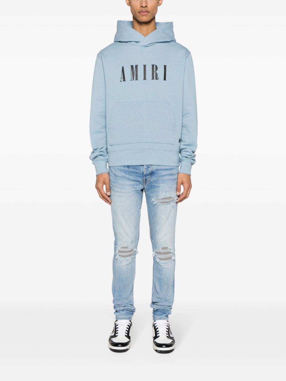 Logo-appliqué cotton hoodie