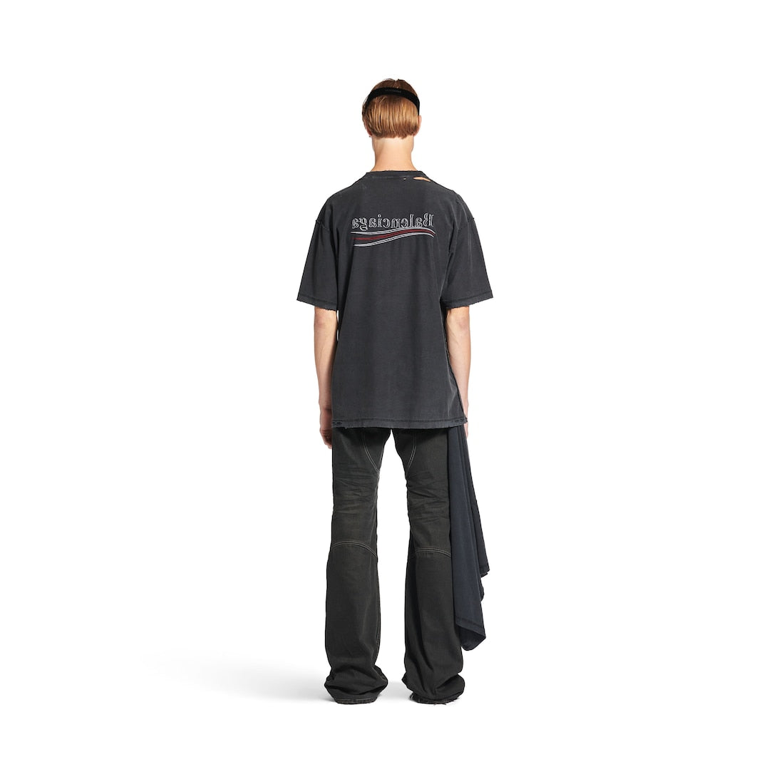 Political Campaign Inside-out T-shirt Large Fit in Black/White/Red