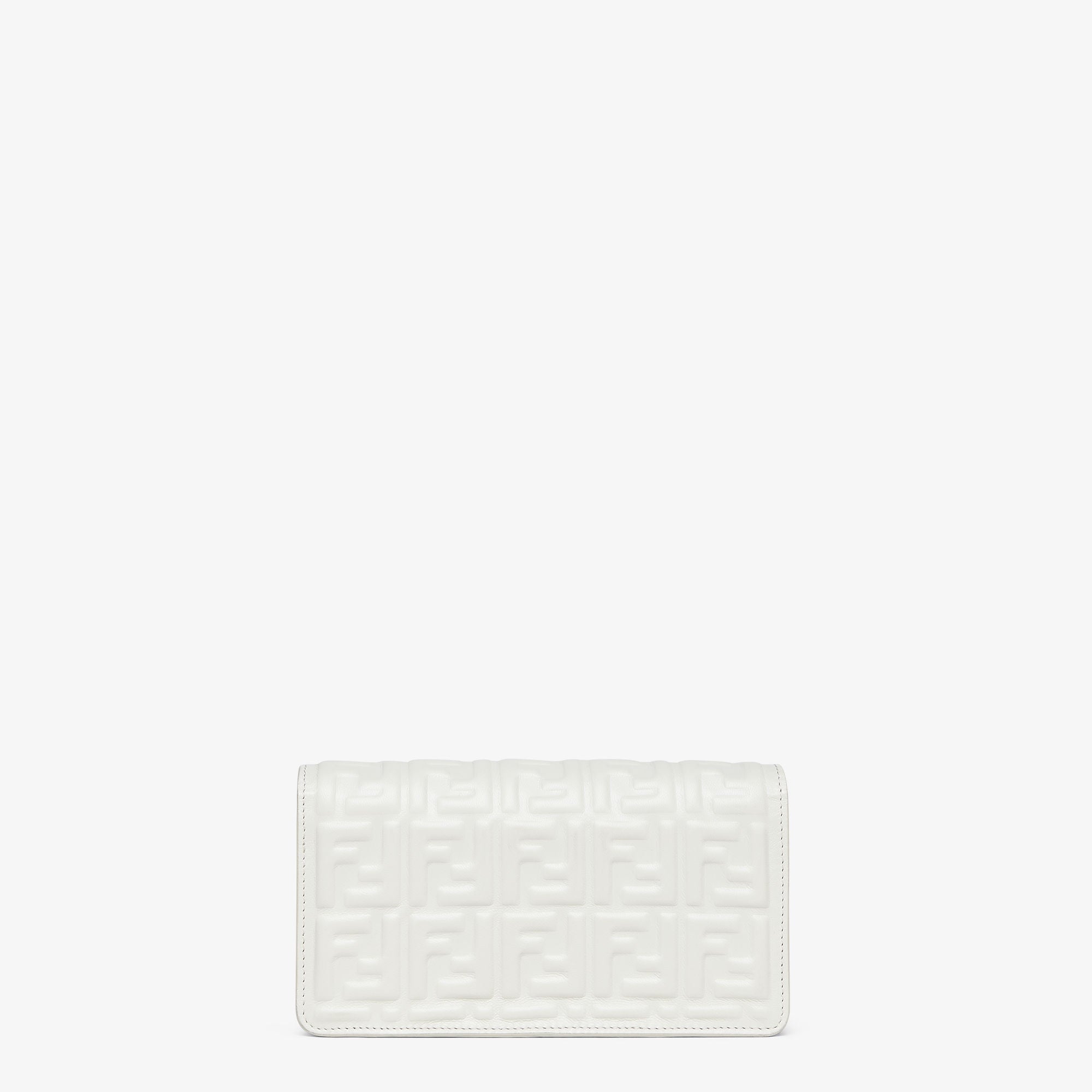 Wallet On Chain Baguette White nappa leather wallet with FF motif