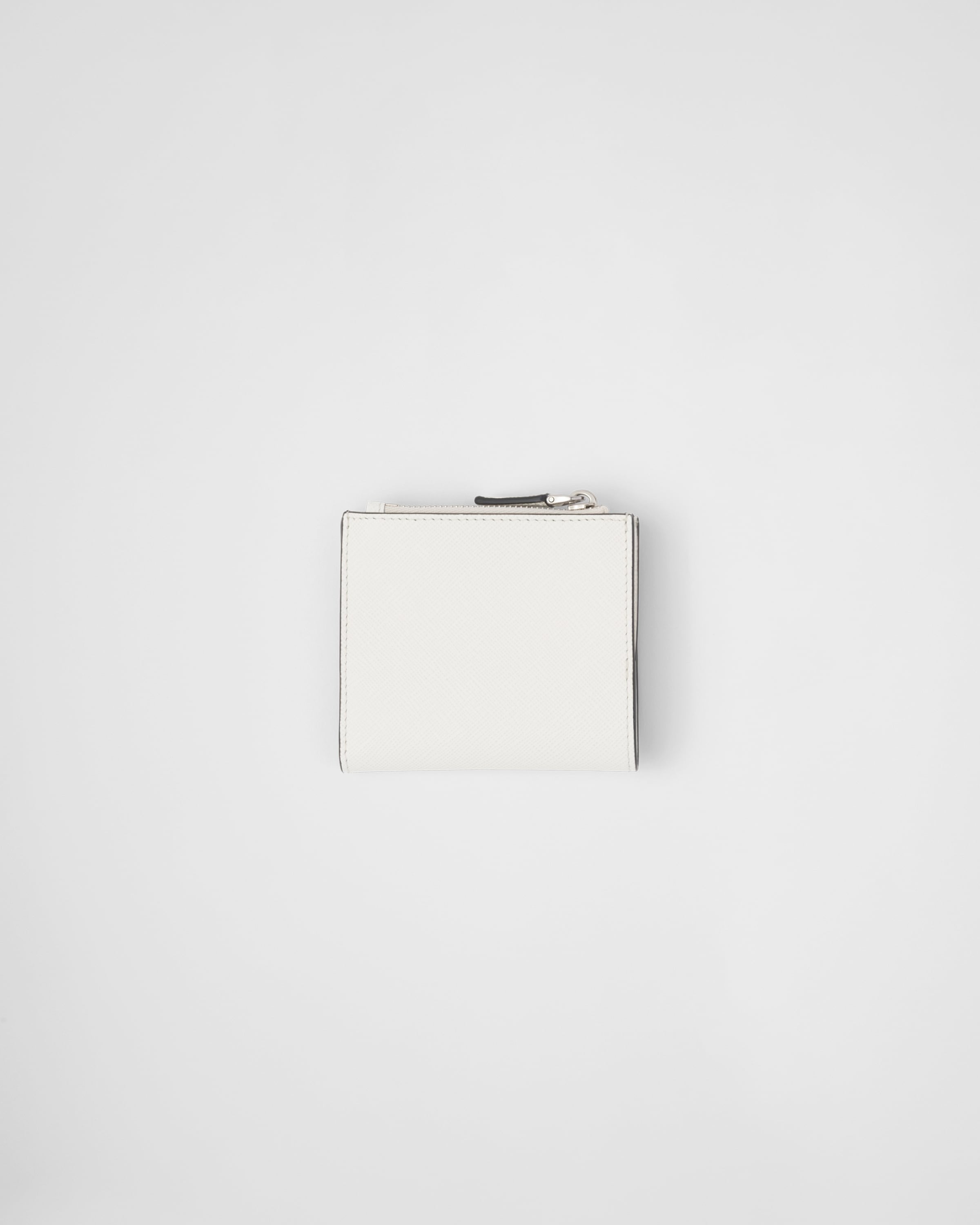 Small Saffiano leather wallet White