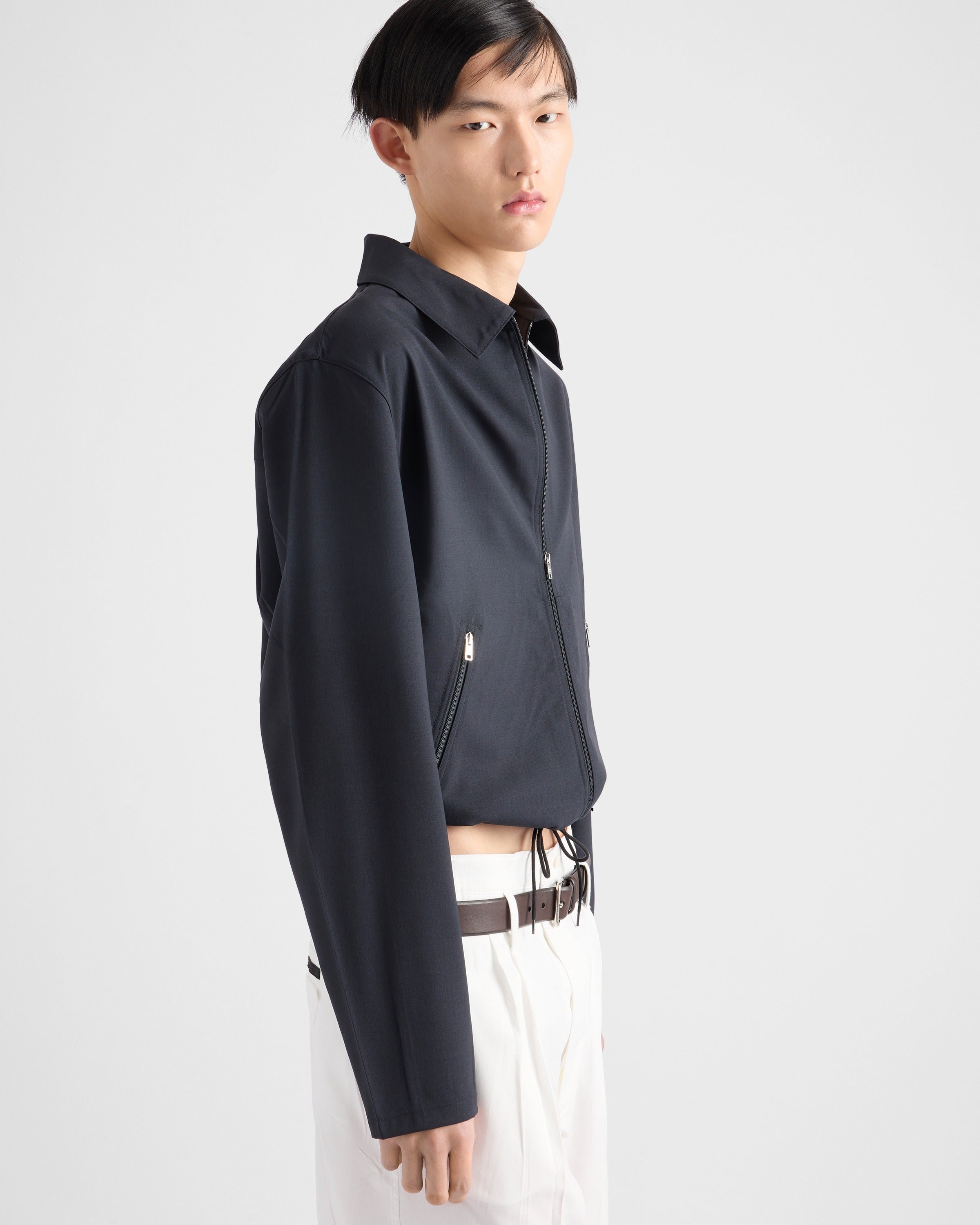 Wool blouson jacket Navy