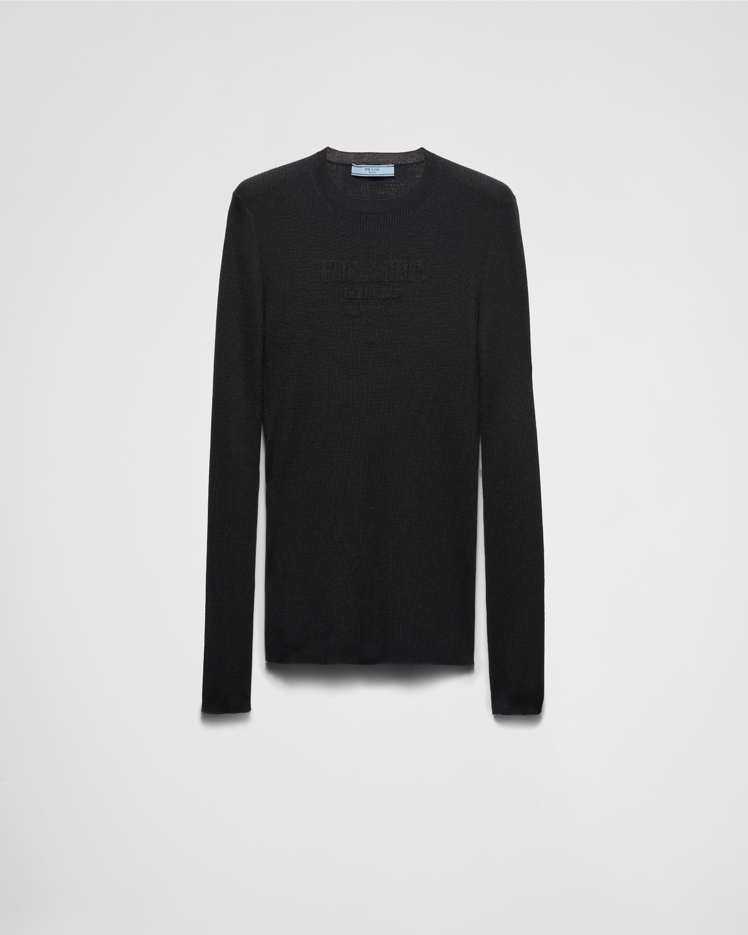 Superfine wool crew-neck sweater Black