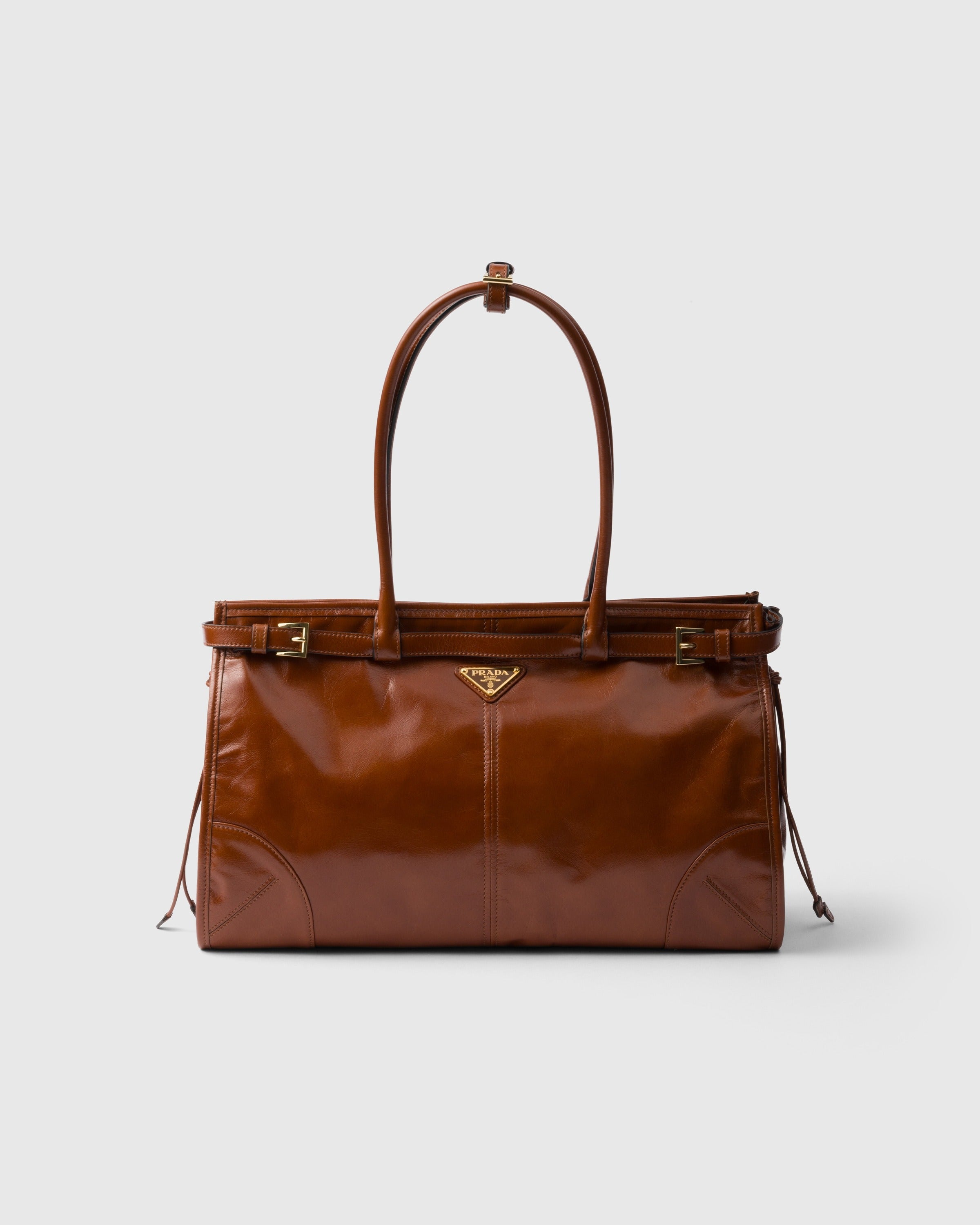 Prada Bonnie large leather handbag Palisander