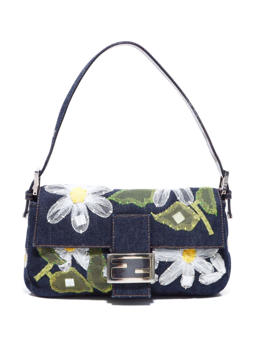 Fendi Mamma Baguette Flower Shoulder Bag