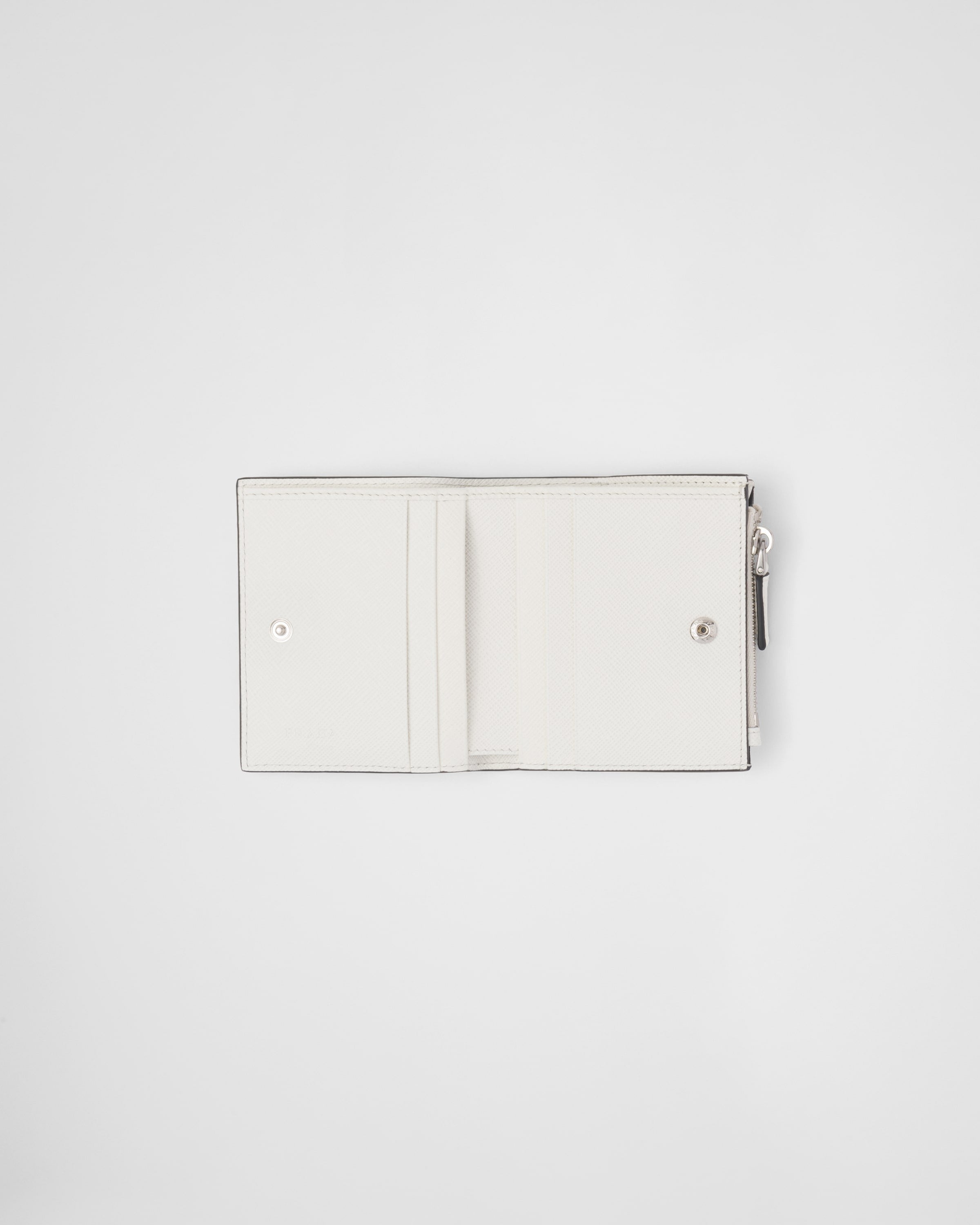 Small Saffiano leather wallet White