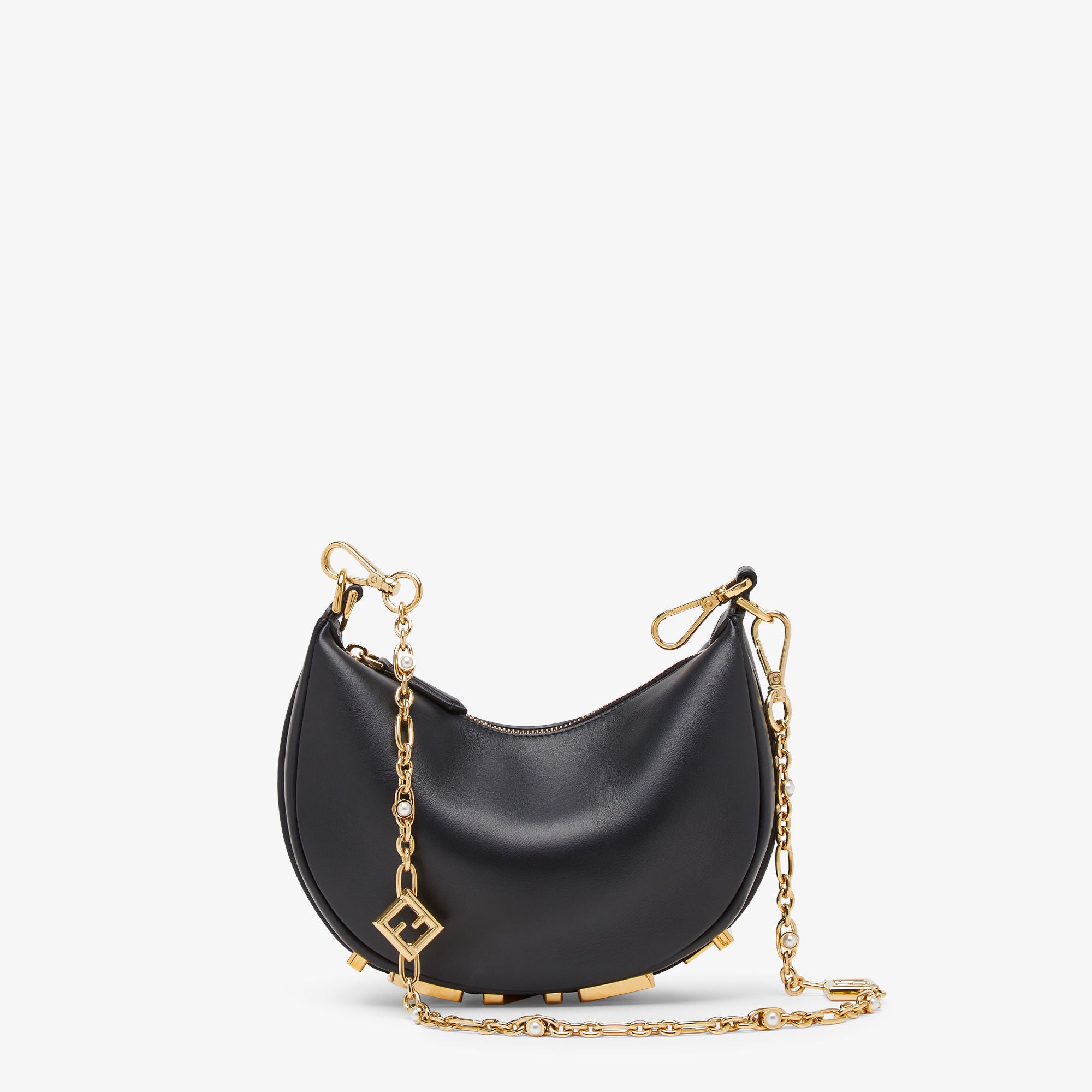 Fendigraphy Mini Black leather mini-bag