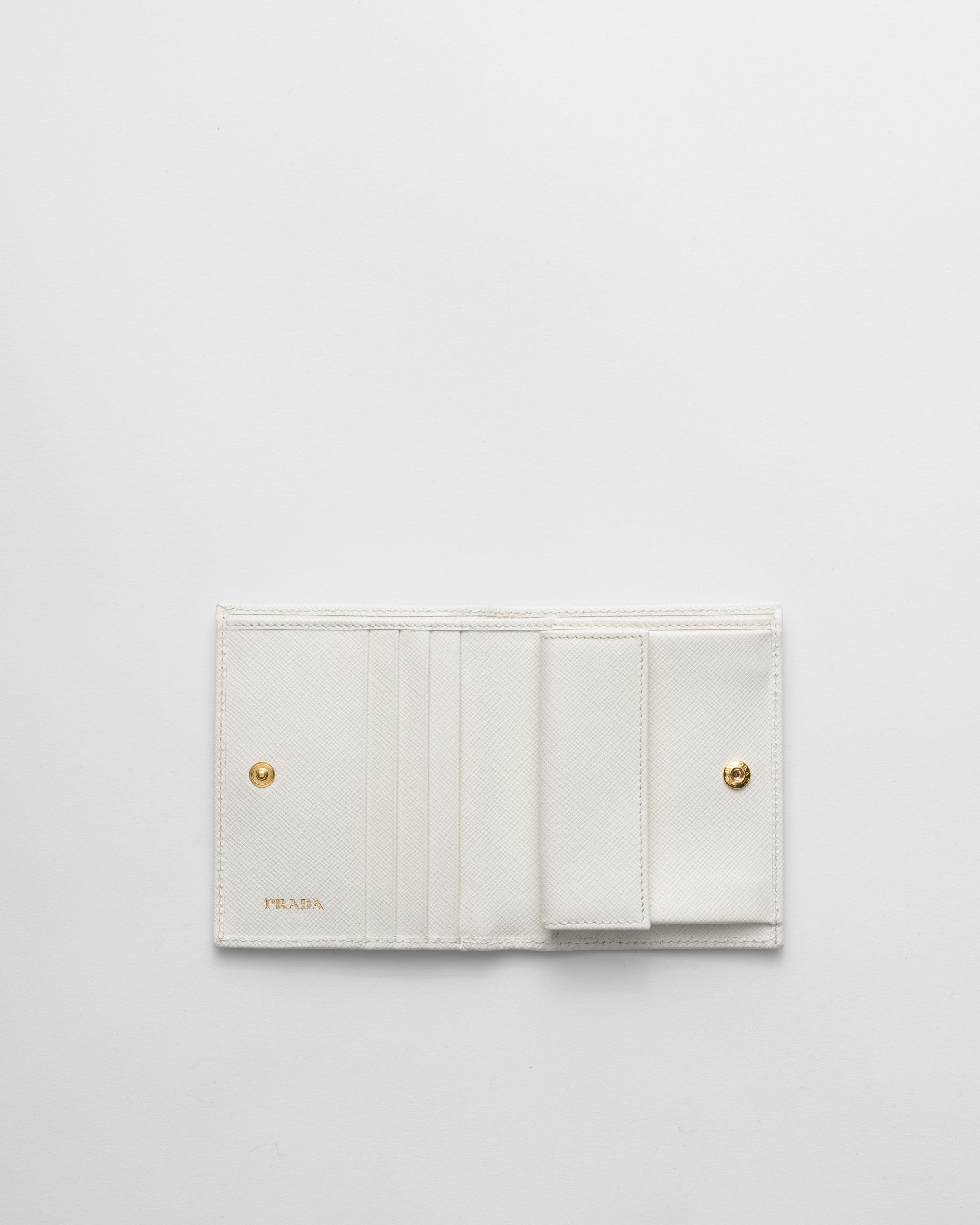Small Saffiano Leather Wallet White