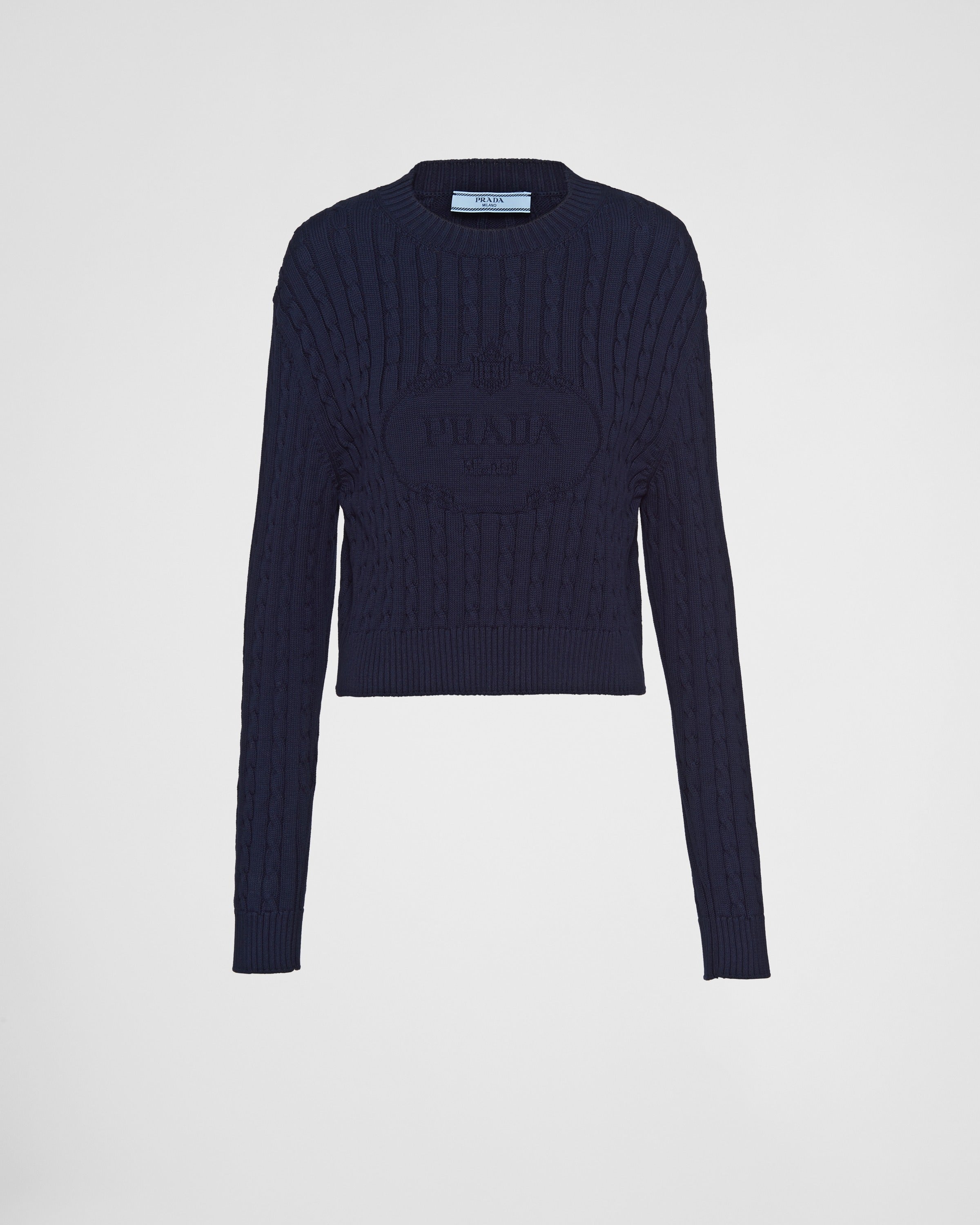 Cotton crew-neck sweater Navy