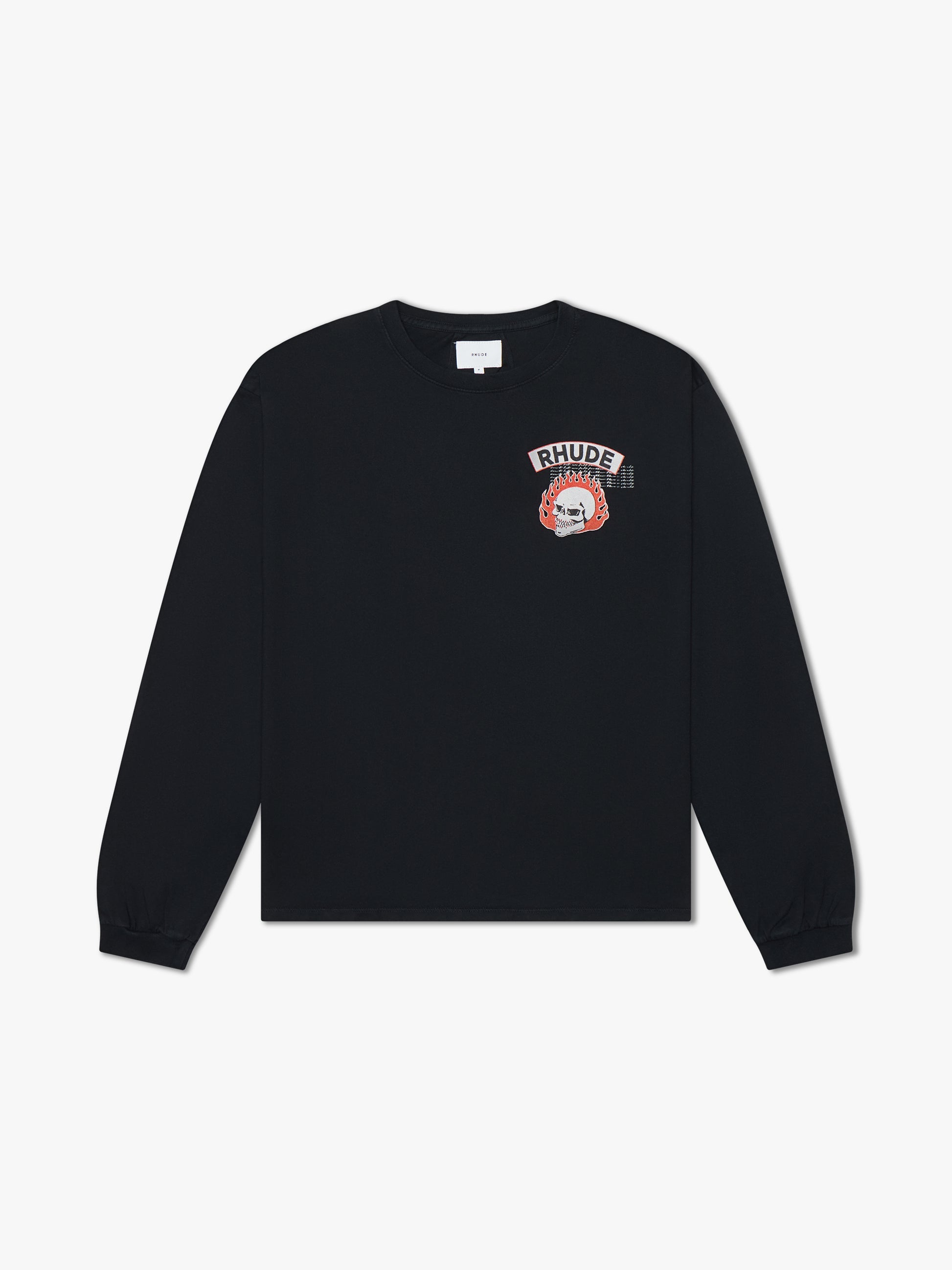 RHUDE 92 RALLY LS TEE - VTG BLACK