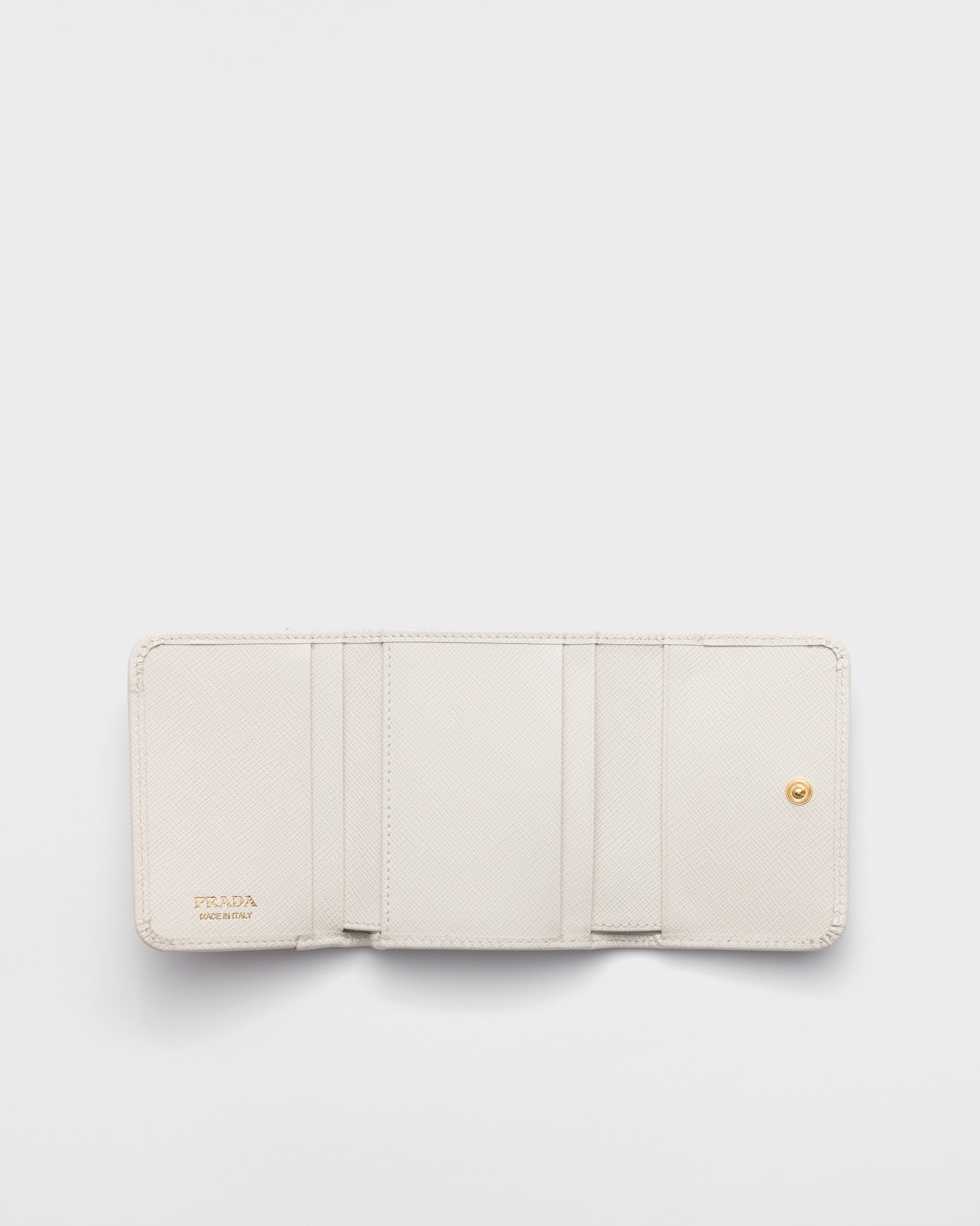 Small Saffiano leather wallet Chalk White