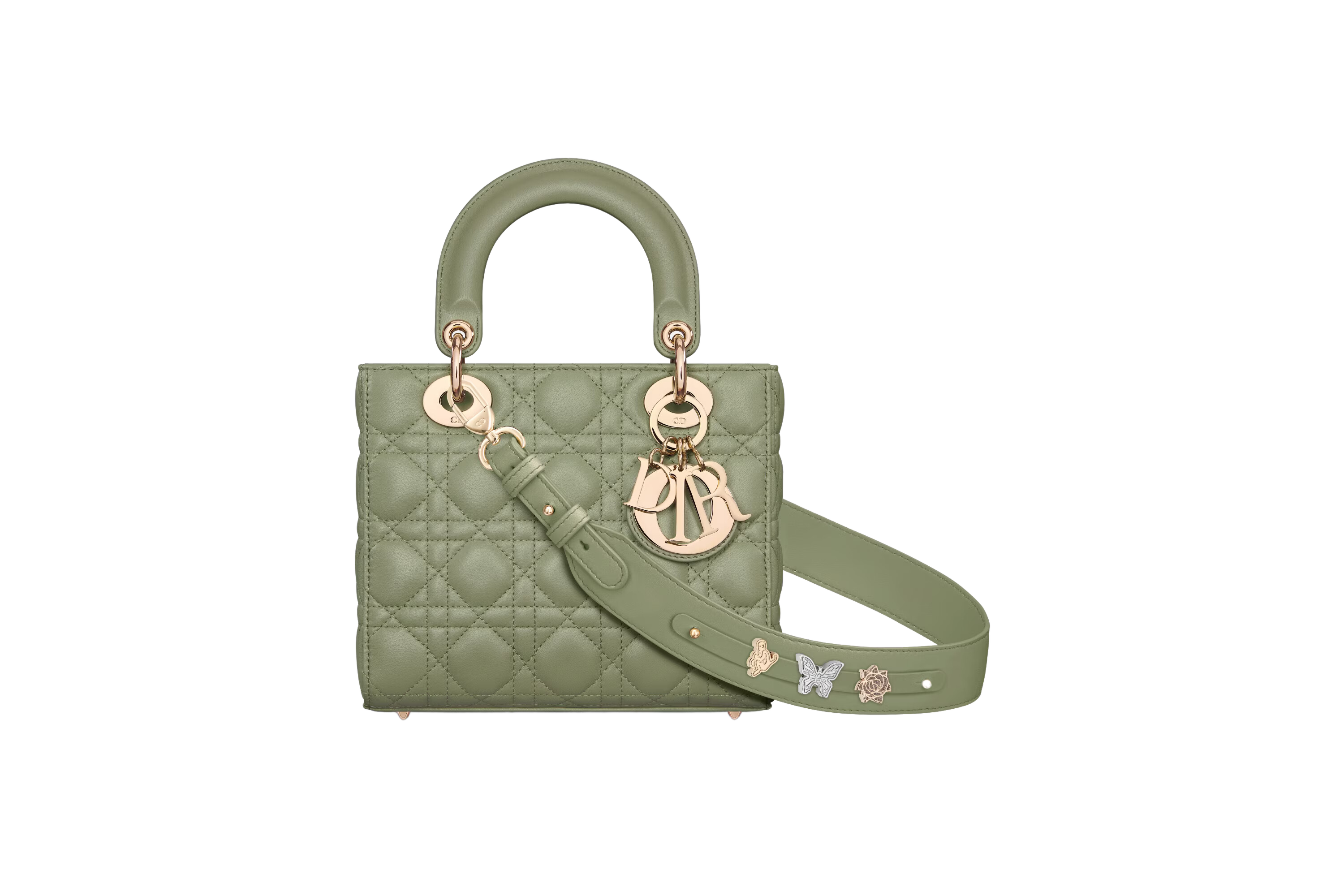SMALL LADY DIOR MY ABCDIOR BAG Pastel Peyote Green Cannage Lambskin