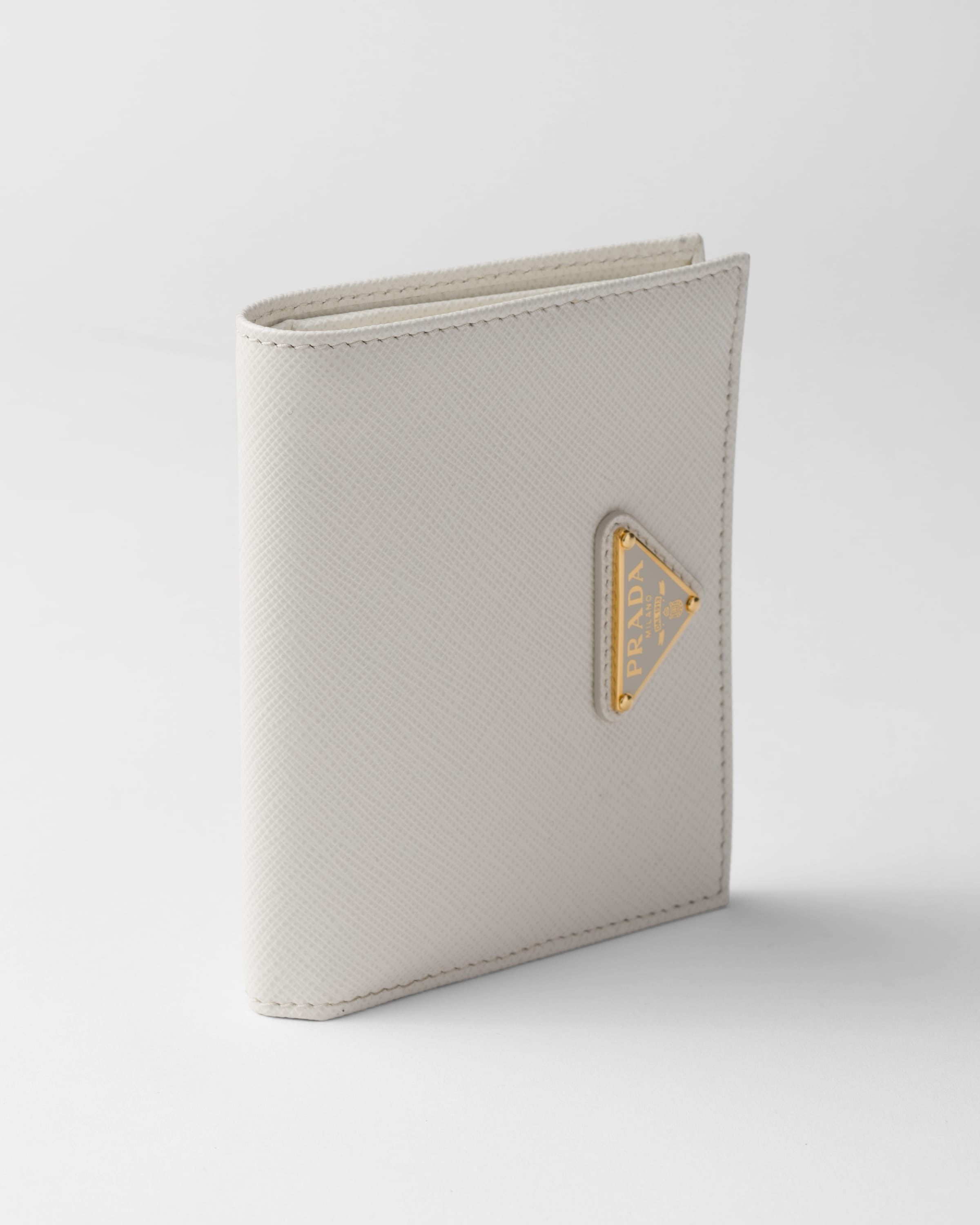 Small Saffiano Leather Wallet White