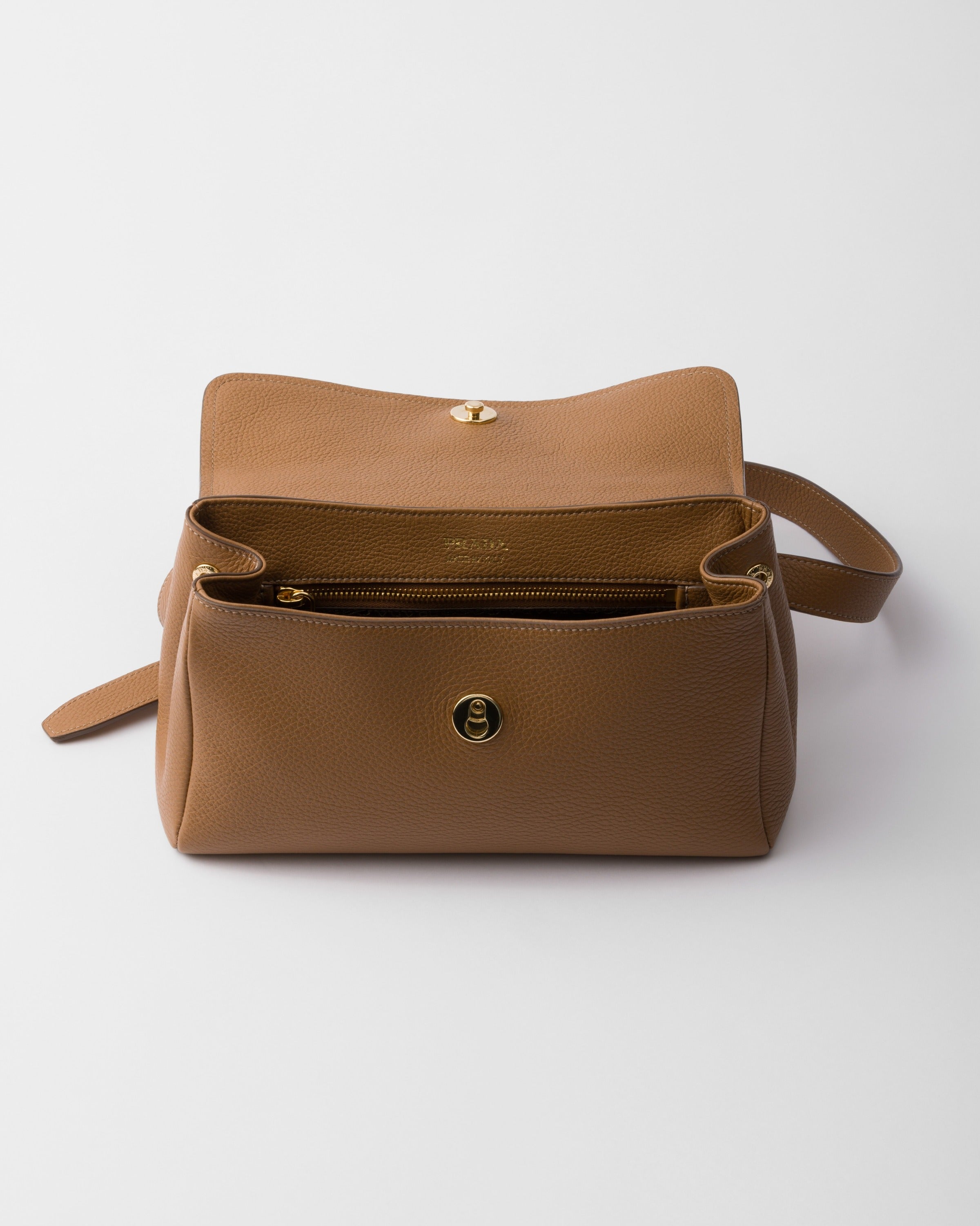 Small leather shoulder bag Caramel