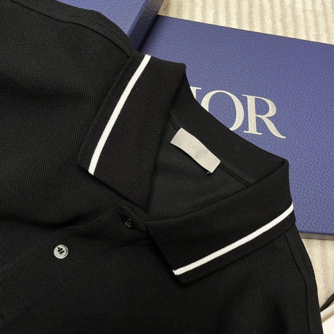 Bee Embroidered Polo Black