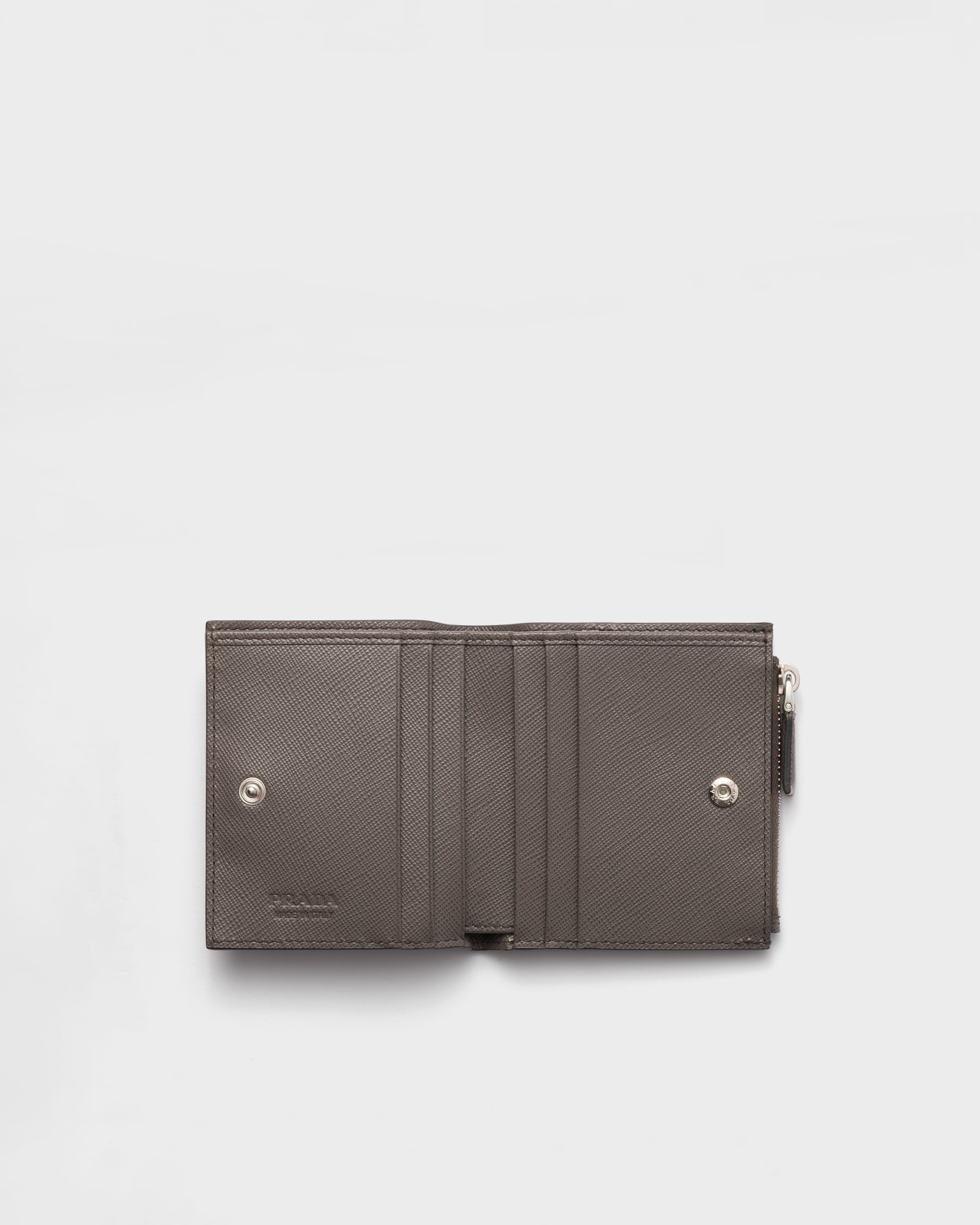 Small Saffiano leather wallet Smoky Gray