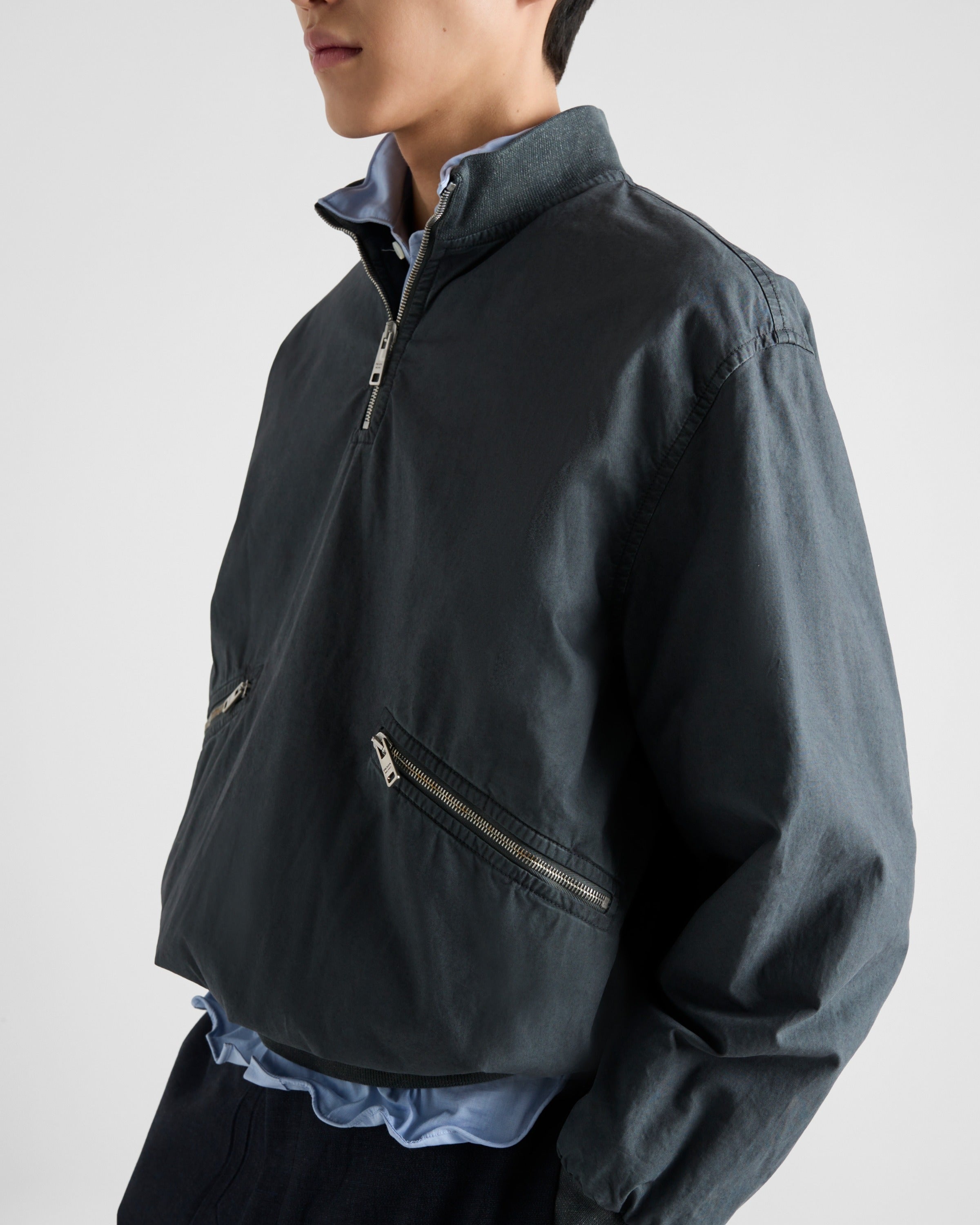 Cotton blouson jacket Lead Gray