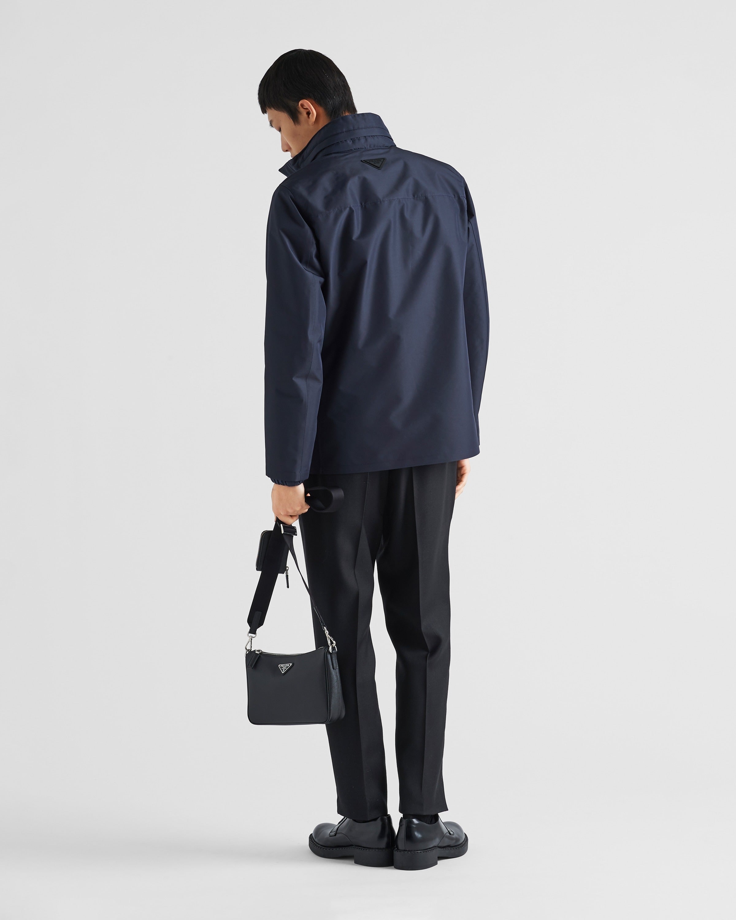Technical fabric blouson jacket Blue