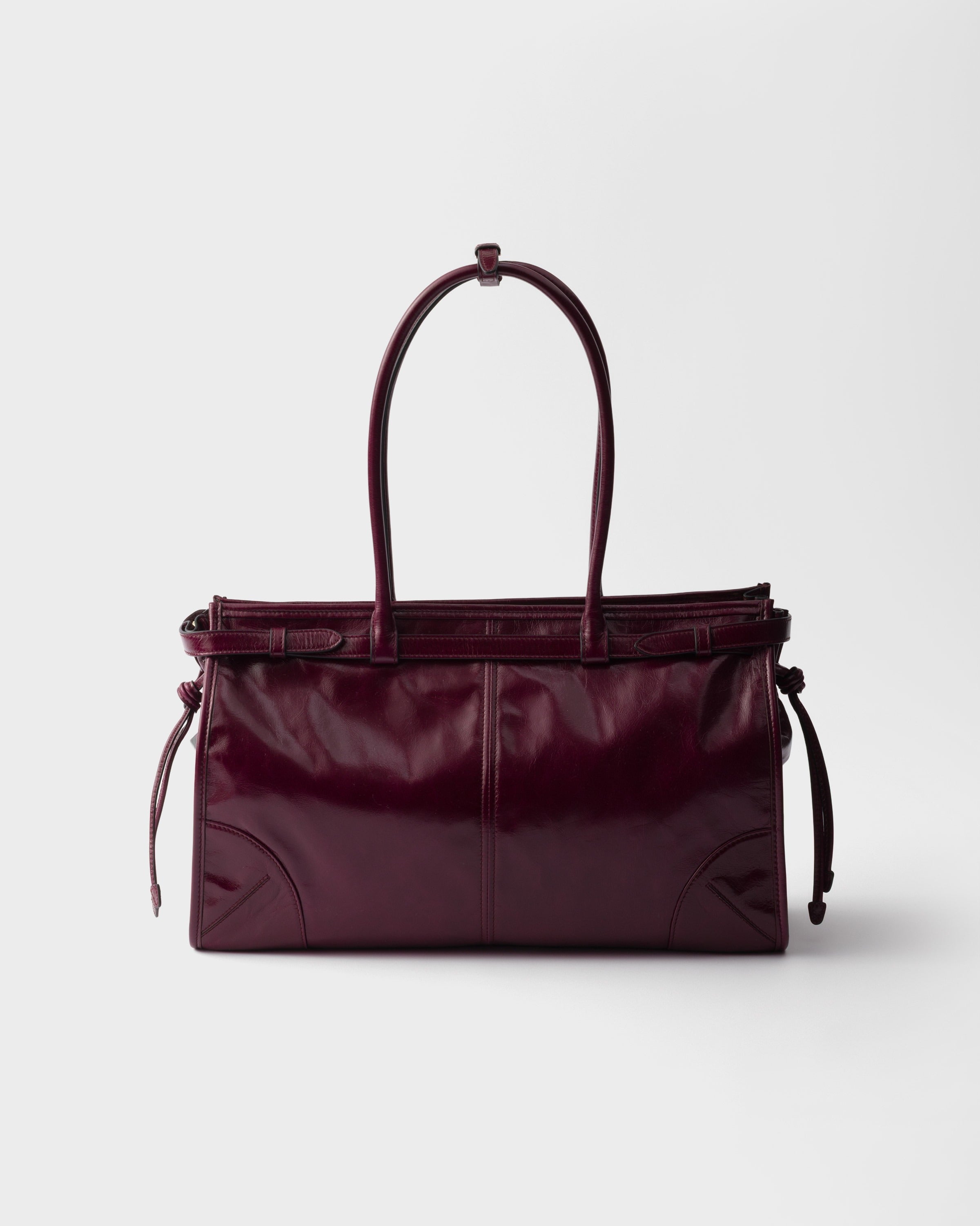 Prada Bonnie large leather handbag Burgundy
