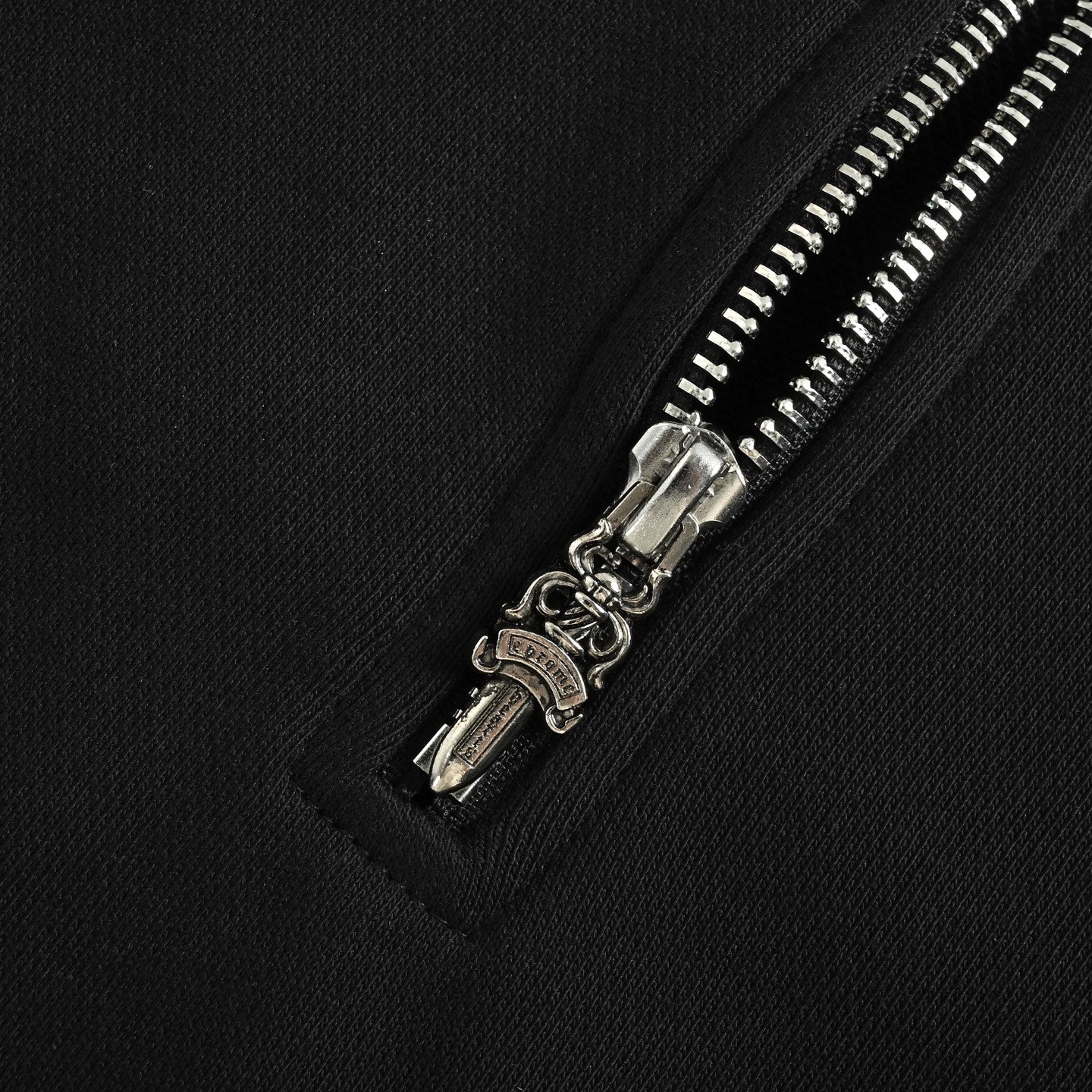 Sanskrit-Style Embroidered Half-Zip Sweatshirt
